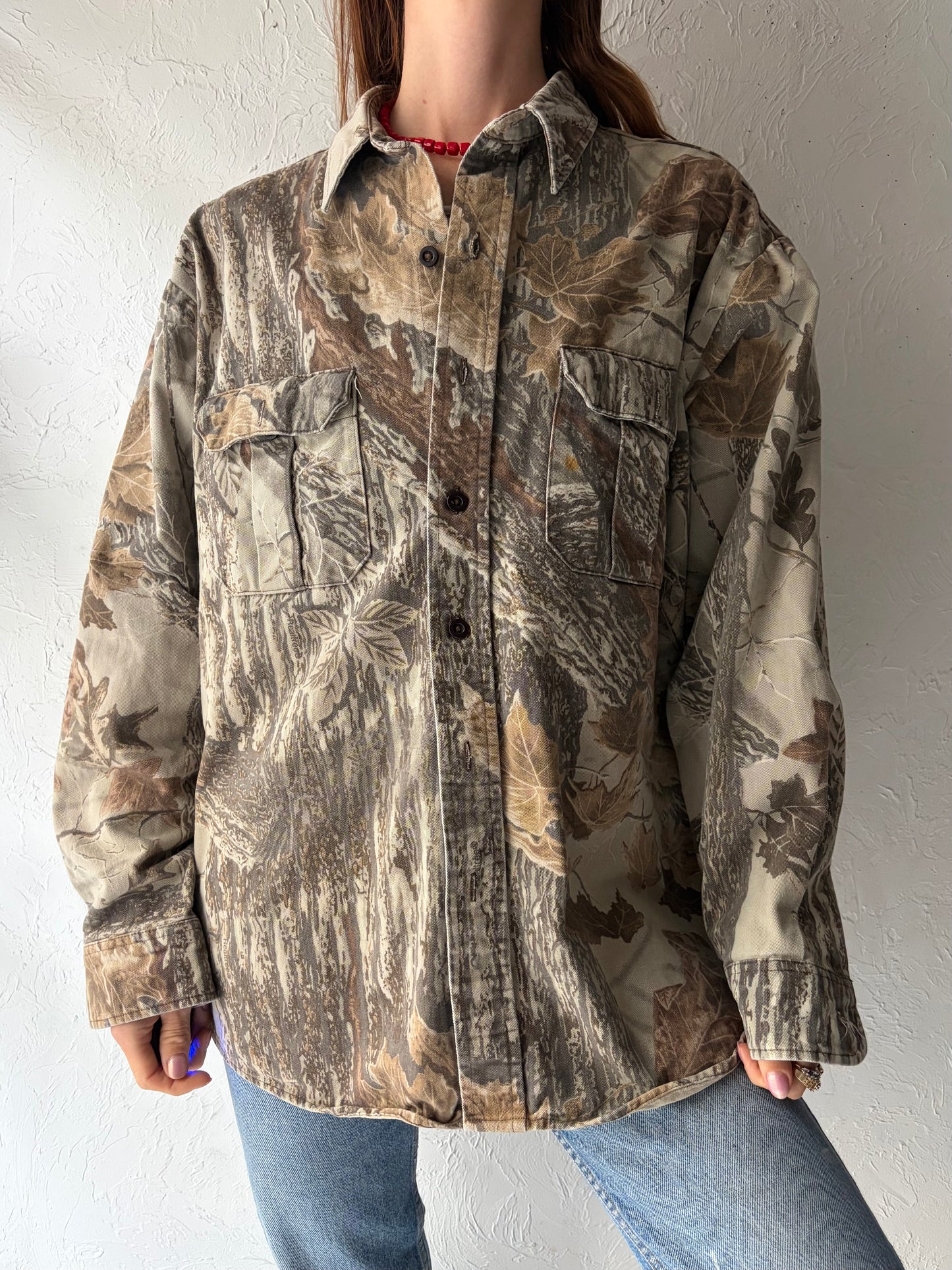 90s 'Walls' Camouflage Hunting Shirt / Medium