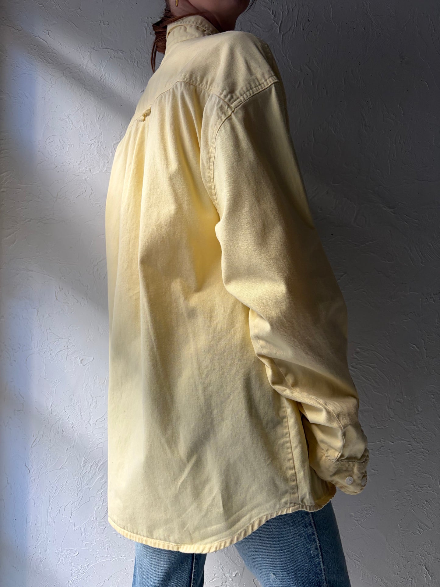 90s 'Ralph Lauren' Yellow Button up Dress Shirt / XL
