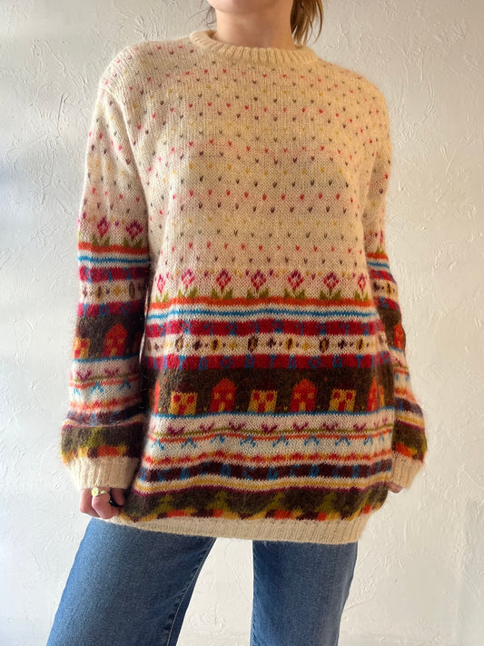 90s 'United Colors Of Benetton' Knit Sweater / Medium