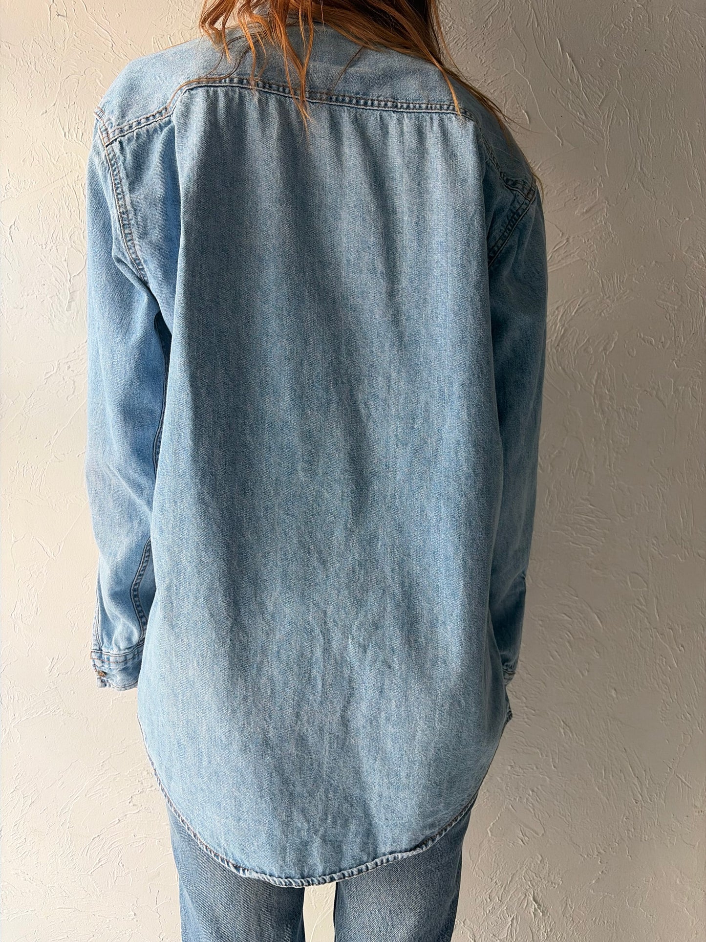 90s 'Levis' Button Up Denim Shirt / Medium