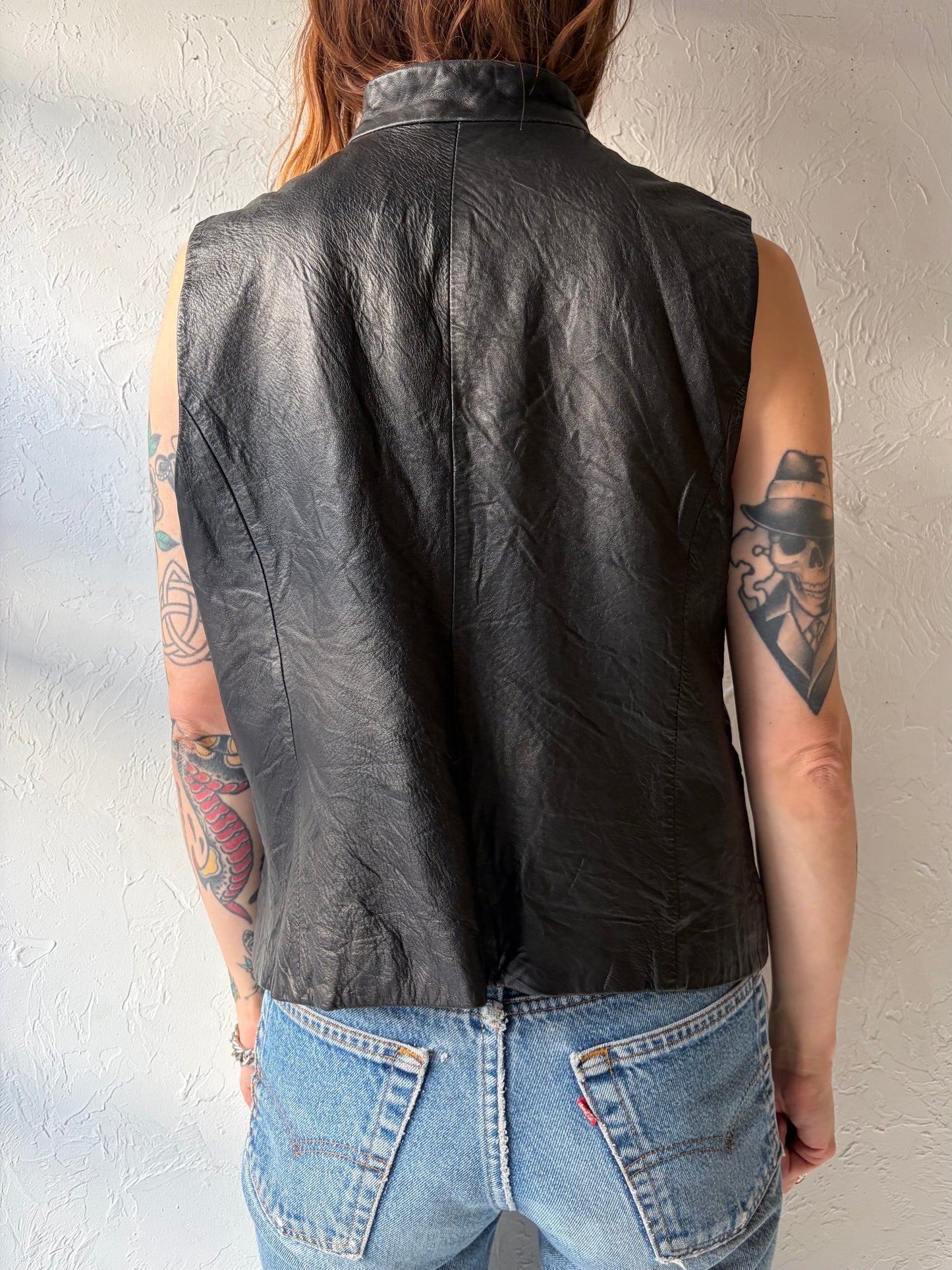 Y2k 'Coldwater Creek' Minimalist Leather Vest / Medium