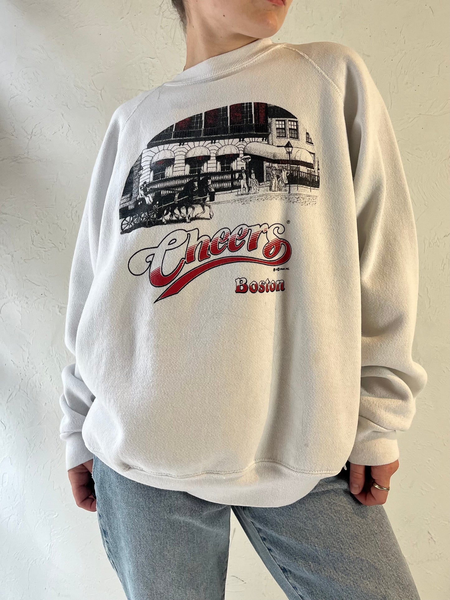 90s 'Cheers' Crew Neck Sweatshirt / Large