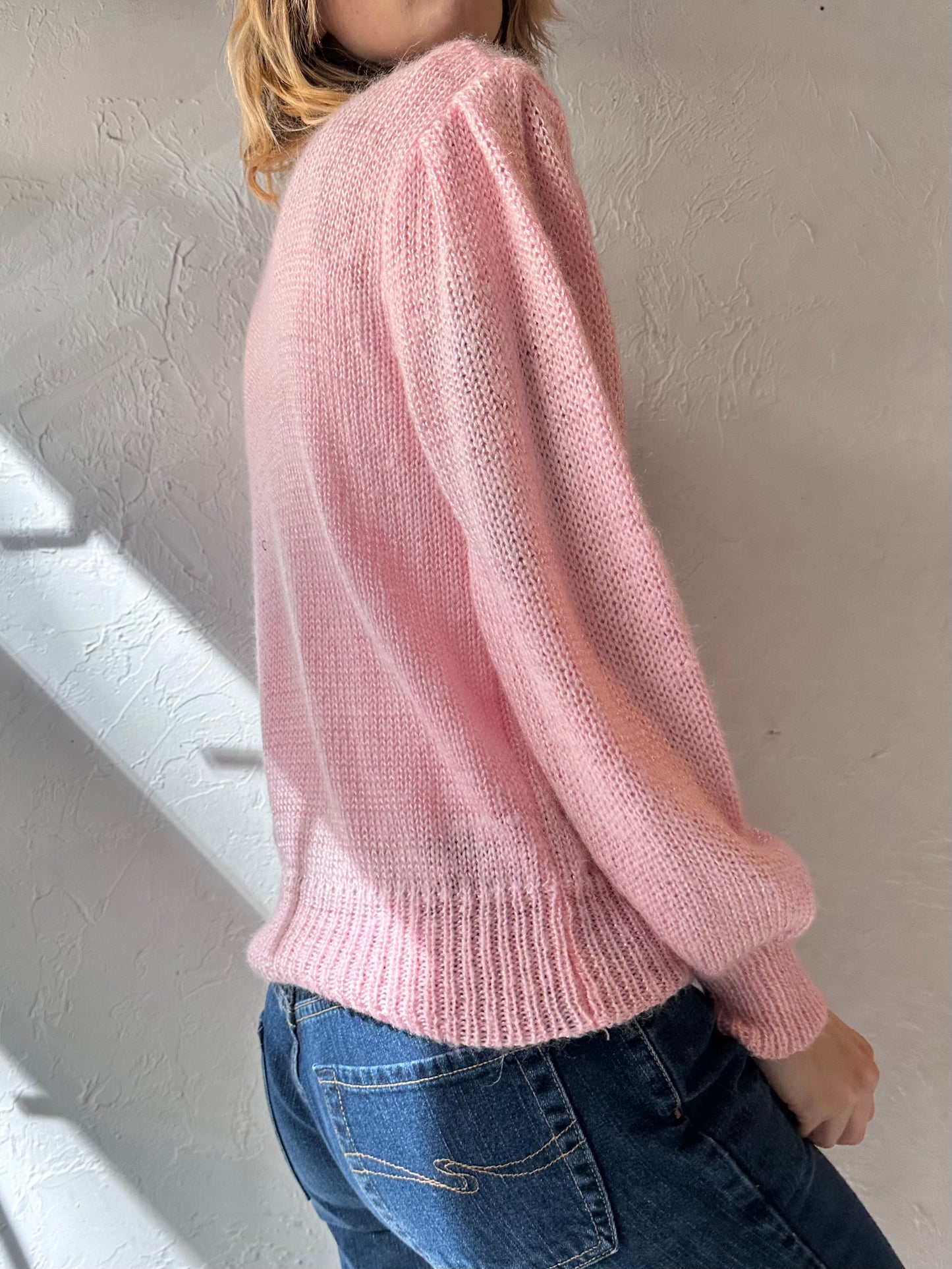 90s 'Charlotte Van Horne' Pink Sweater / Medium