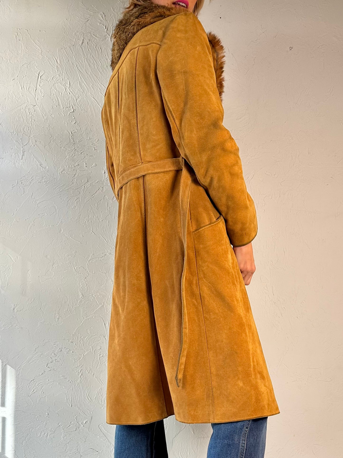 70s 'Fairweather' Suede Leather Penny Lane Coat / Small