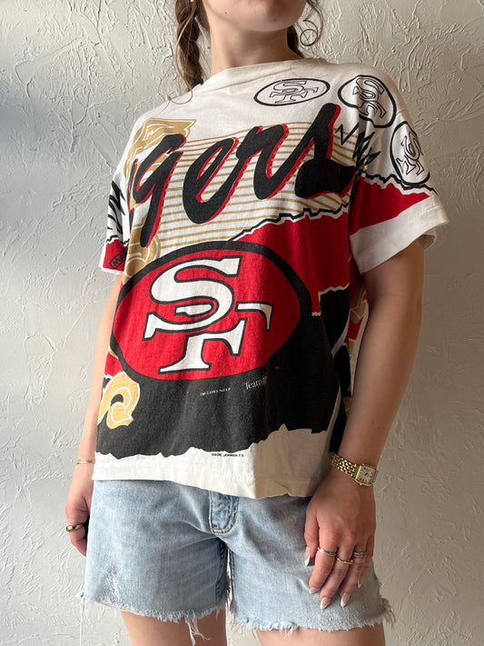 90s 'Magic Johnson 49ers’ Graphic T-shirt / Made In USA / Youth Large