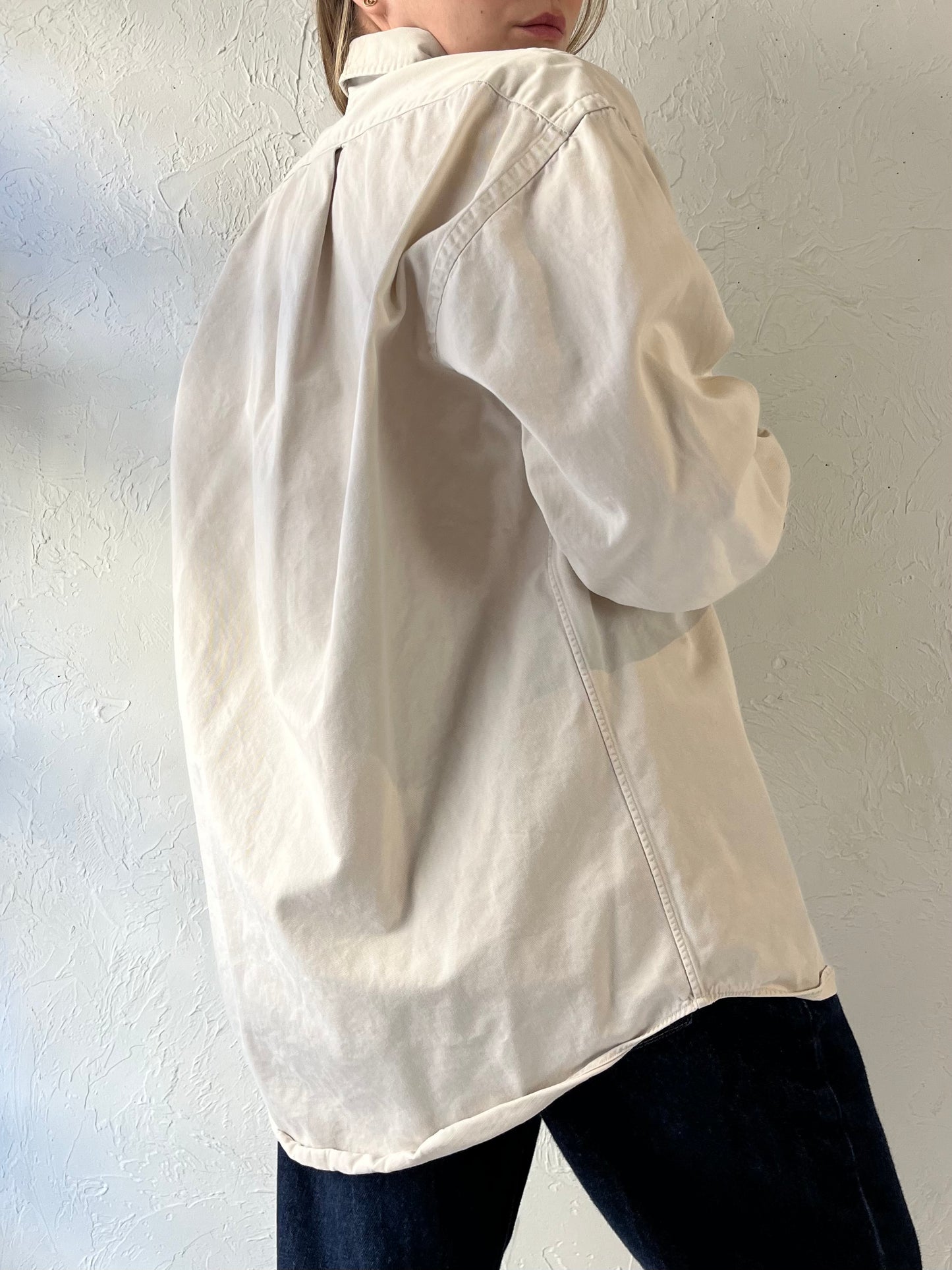 Y2K ‘Ralph Lauren’ Cream Cotton Button Up Shirt / Small