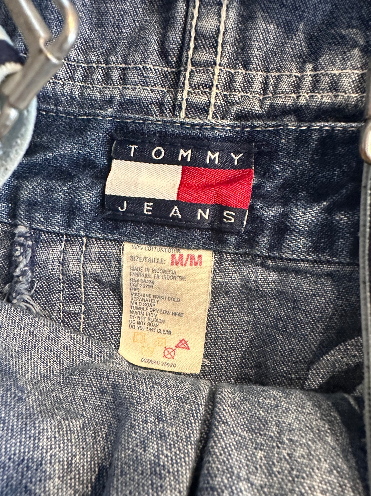 Y2k 'Tommy Hilfiger' Denim Overall Shorts / Medium