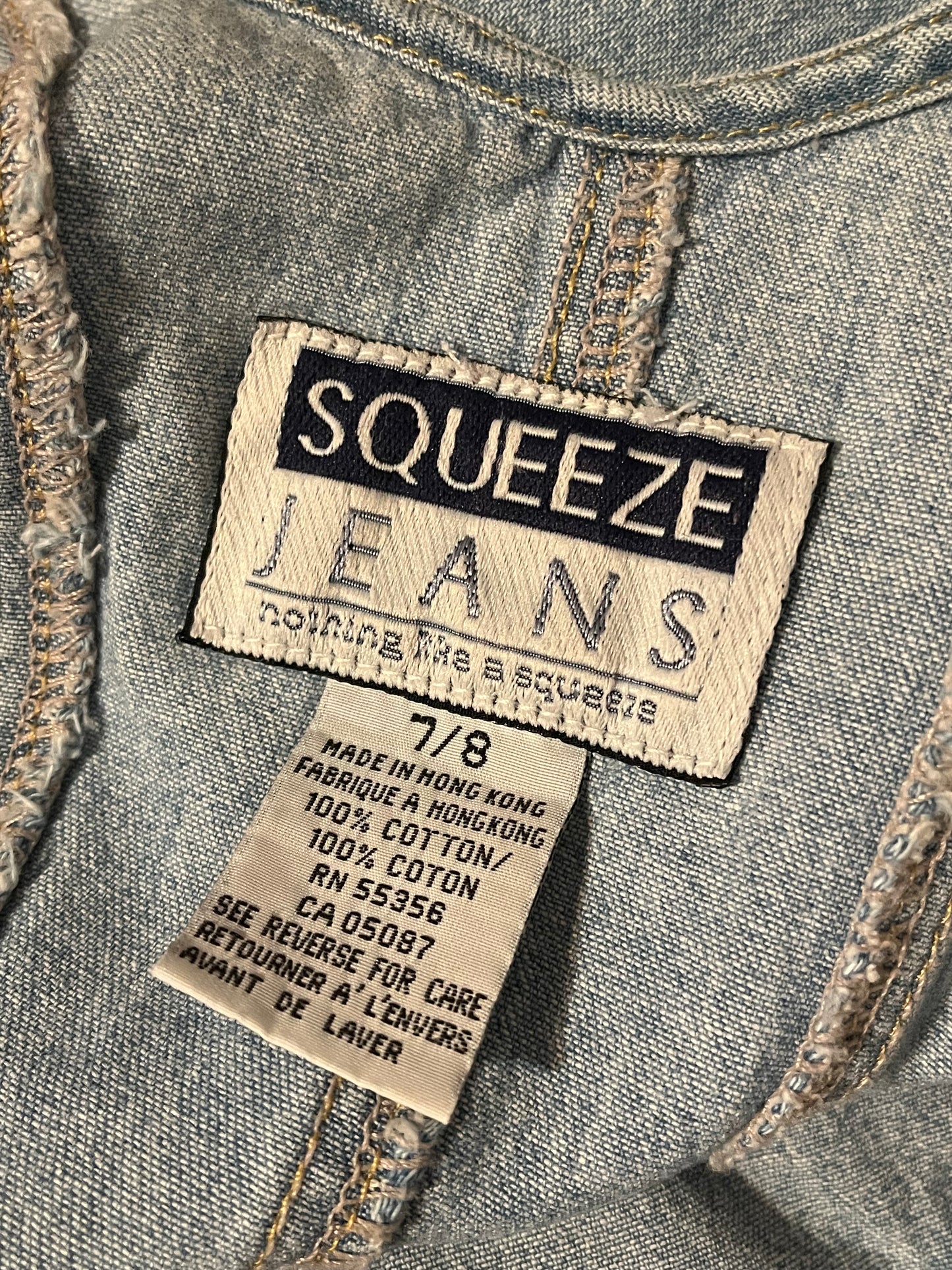 90s ‘Squeeze’ Button Up Denim Mini Dress / Small - Medium