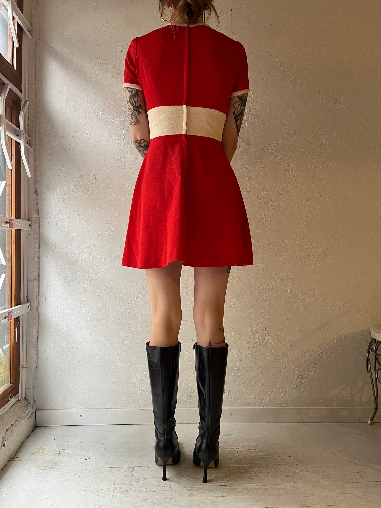 60s 'Ronda Roy' Red Micro Mini Dress / Small