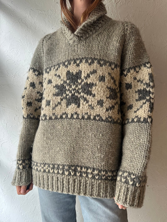 Vintage Hand Knit Sweater / Medium