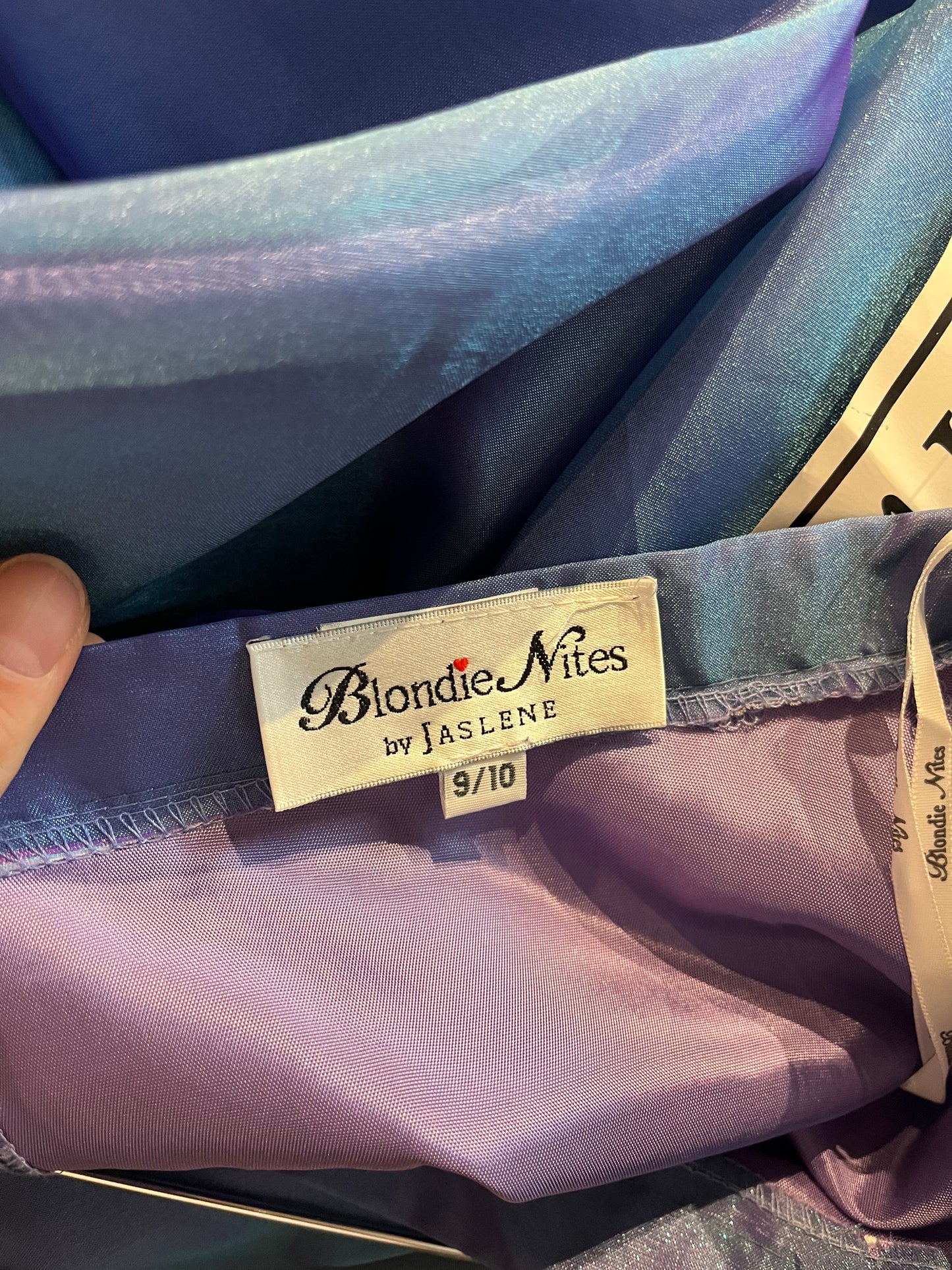 90s ‘Blondie Nites’ Metallic Blue Deadstock Formal Set / Small