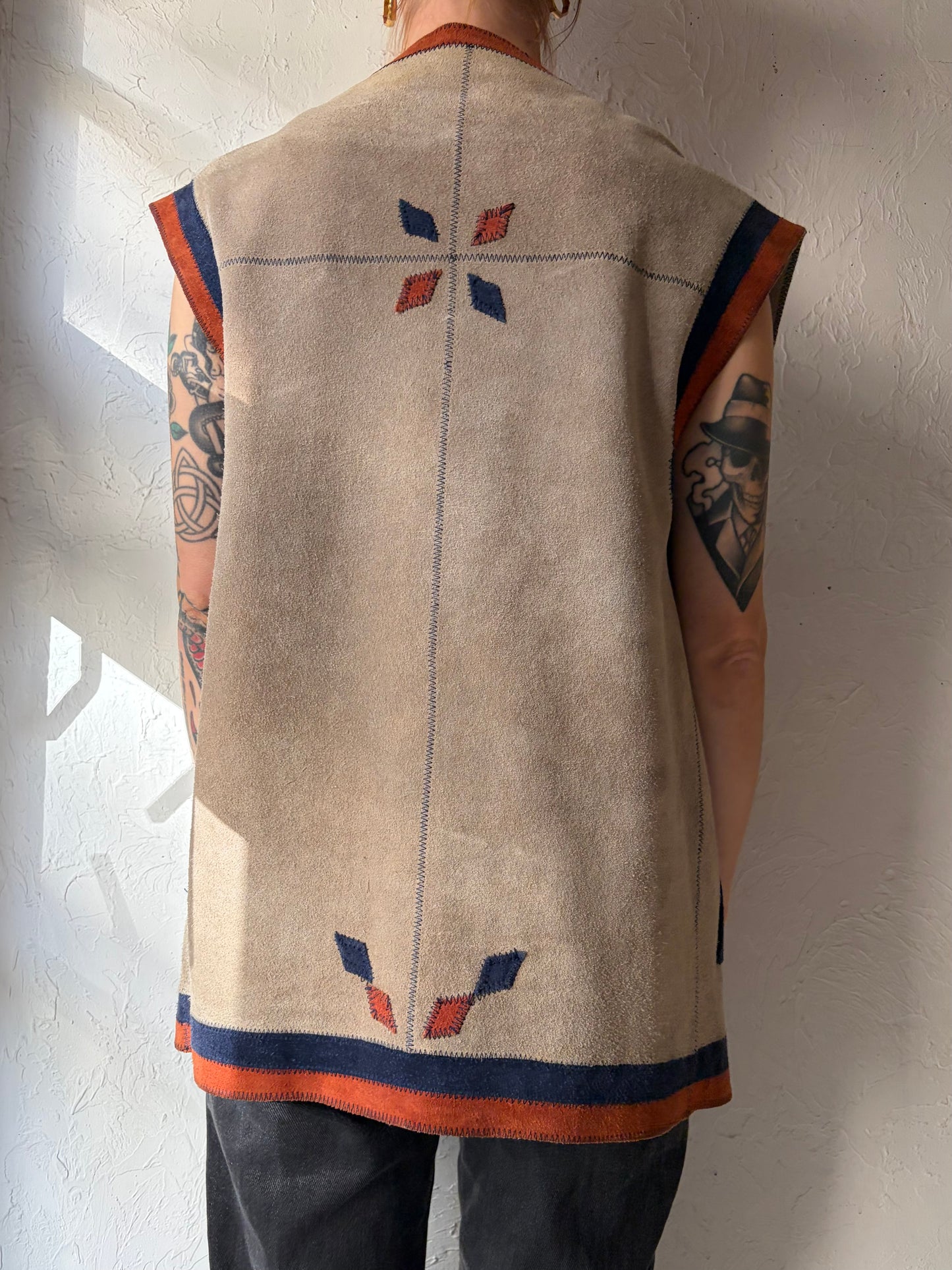 70s 'Palena' Leather Vest / Medium