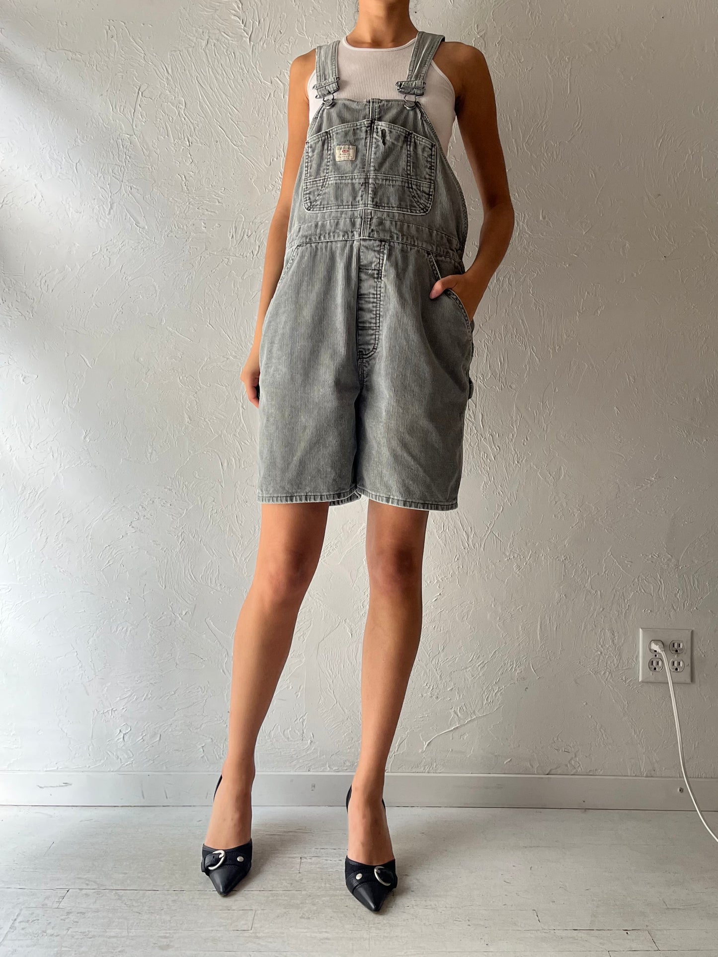 90s 'Union Bay' Gray Corduroy Overalls / Medium