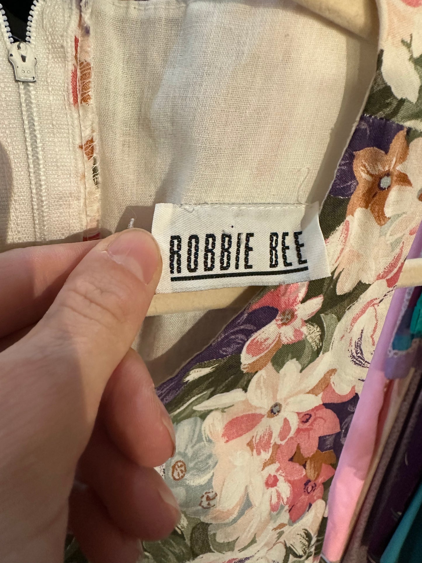 90s ‘Robbie Bee’ Floral Print Dress Small
