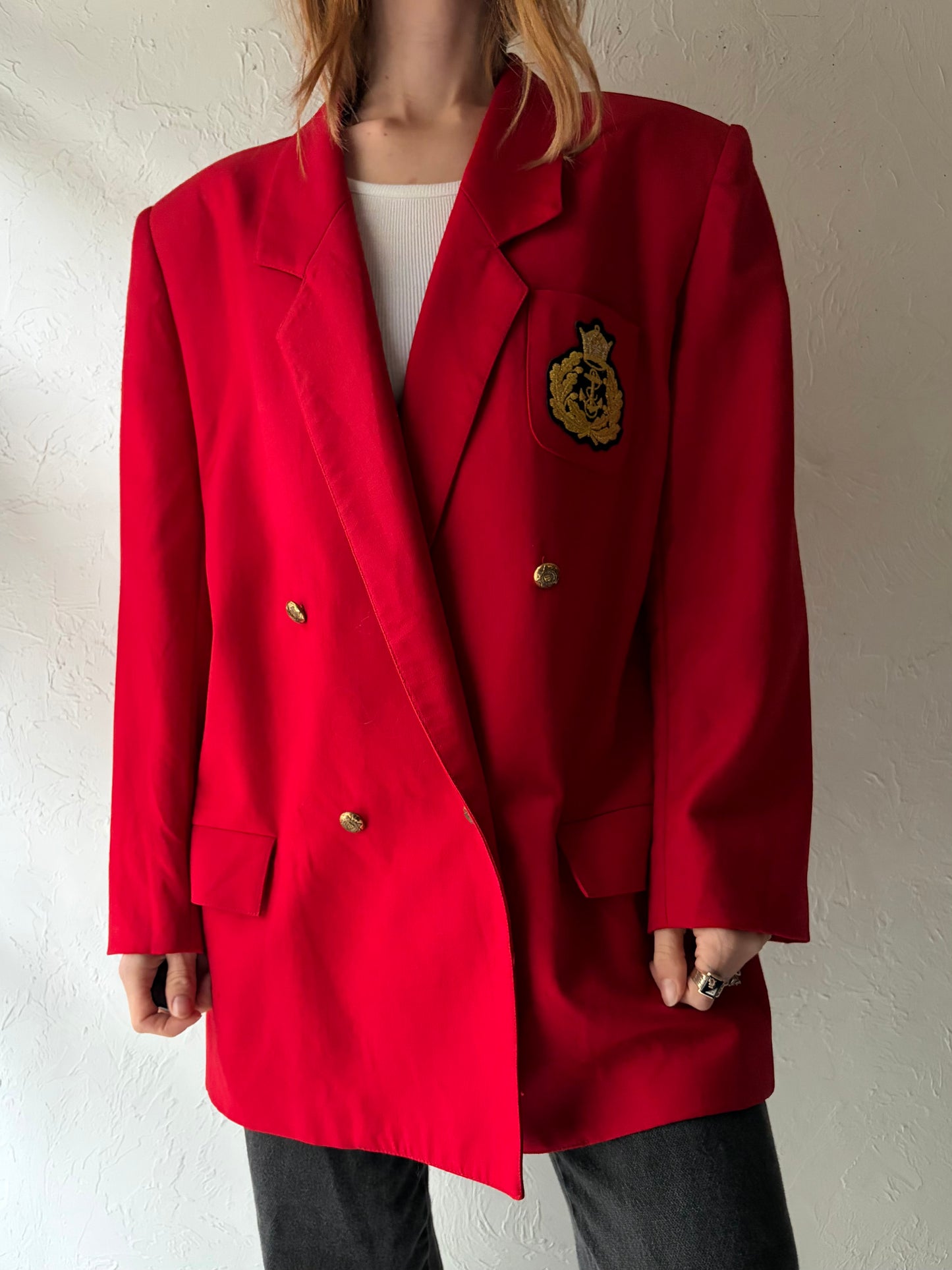 70s 'Mister Leonard' Red Wool Blazer Jacket / Large
