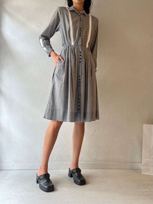80s ‘Petrina’ Gingham Midi Dress / Small