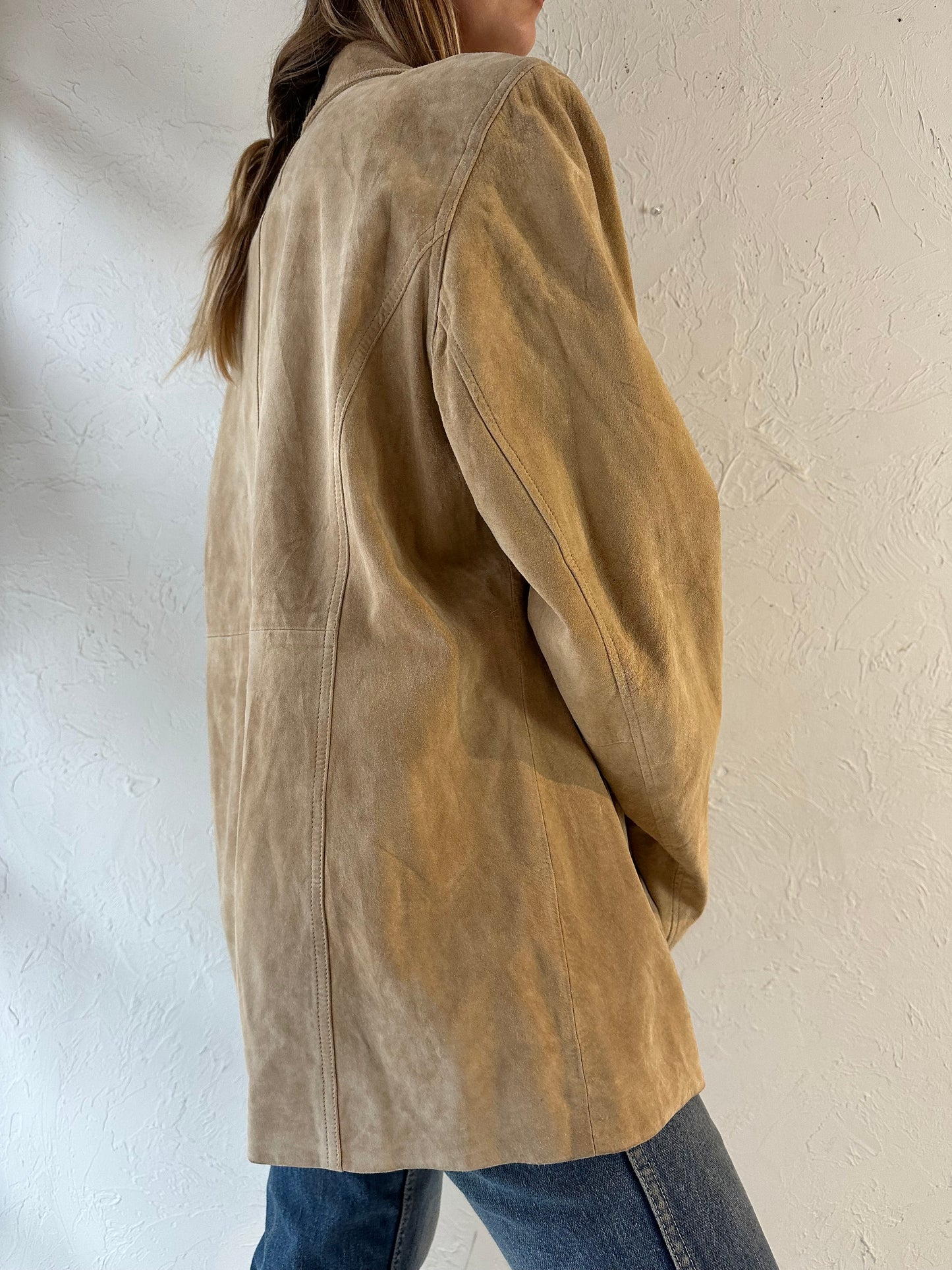 Y2K ‘Anne Klein’ Tan Suede Leather Jacket / Large