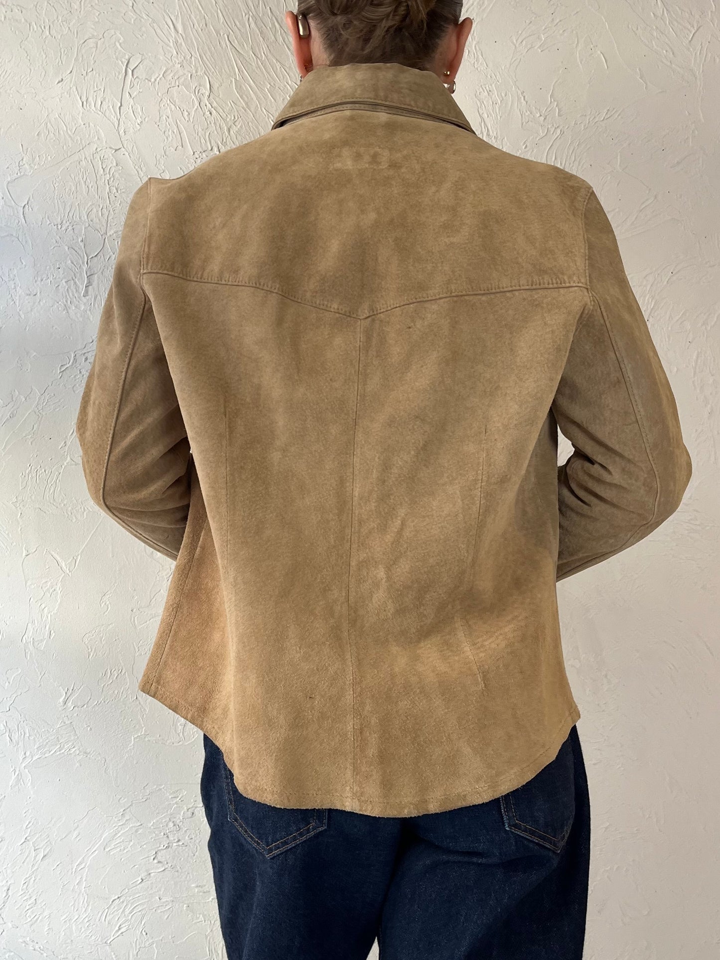 Y2K ‘For Joseph’ Snap Up Tan Suede Jacket / Medium