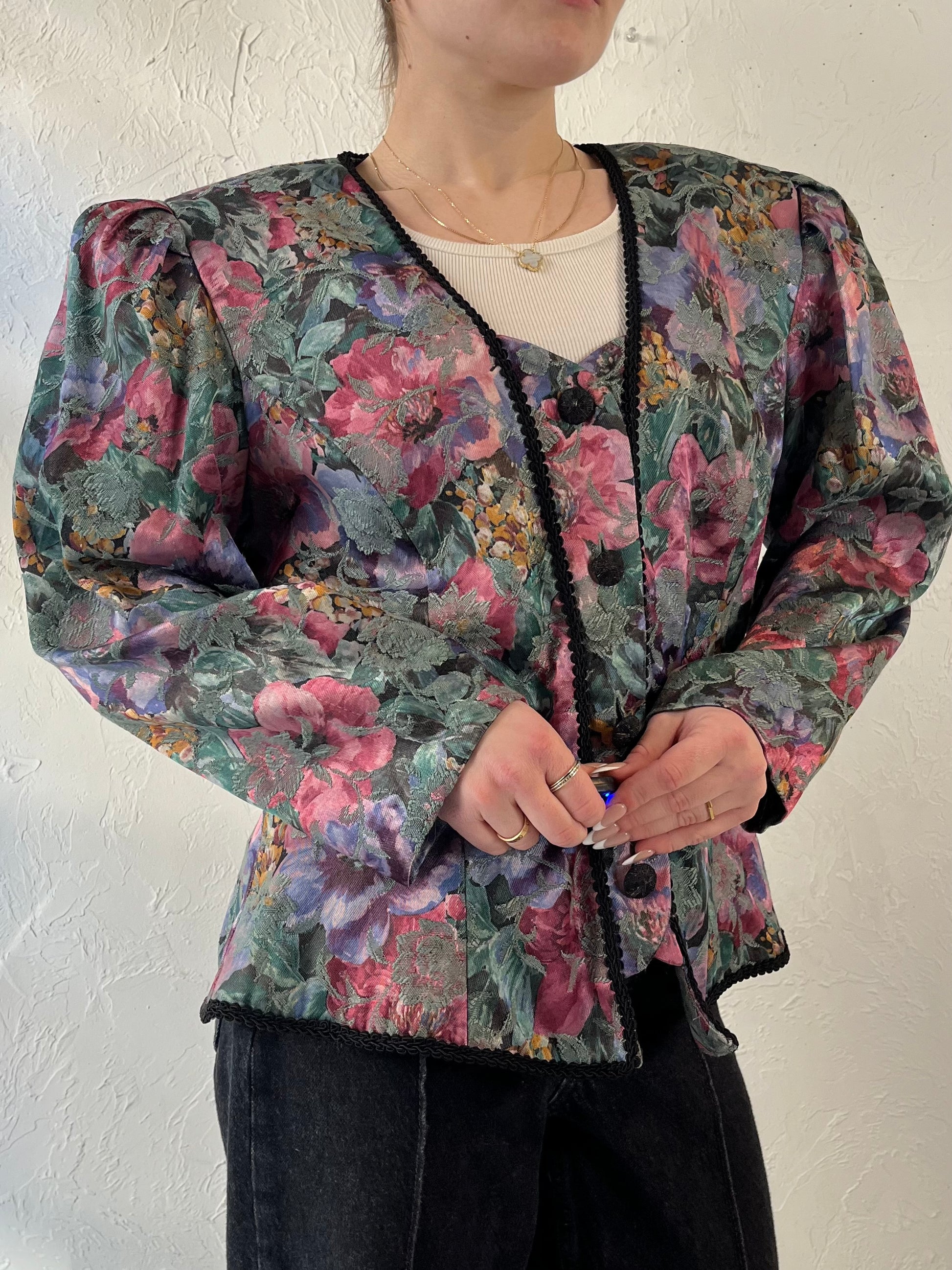 80s ‘Nu Mode’ Floral Jacket / Medium