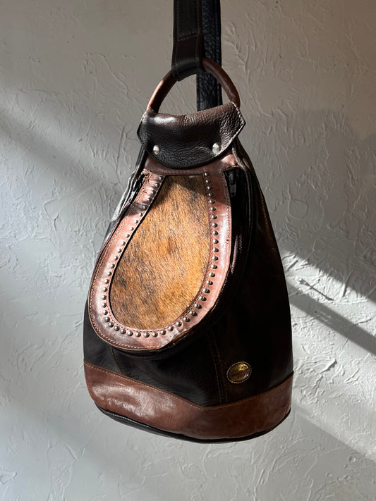 Vintage 'American West' Leather Shoulder Bag