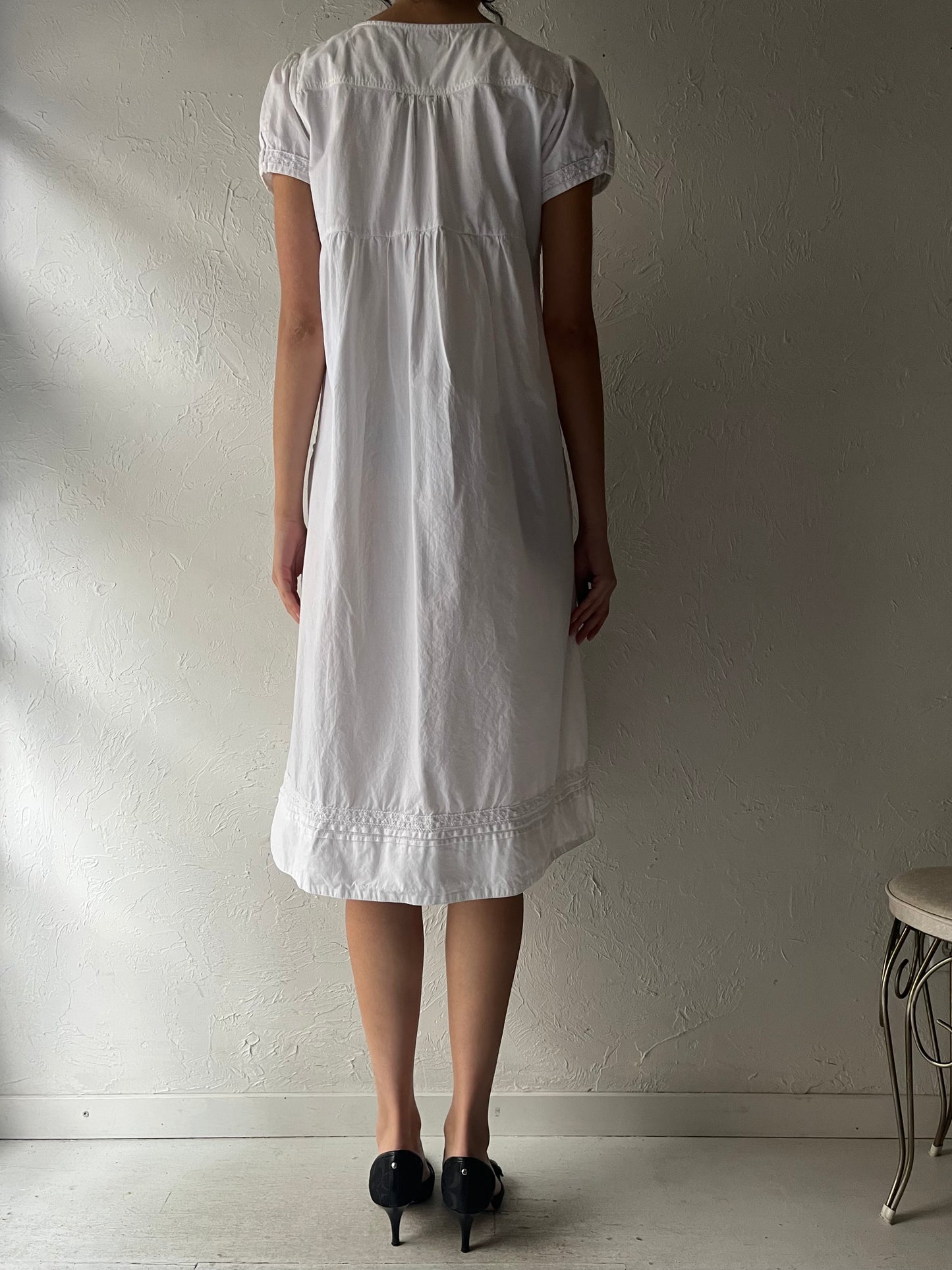 Vintage 'The 1 for U' White Cotton Dress / XS