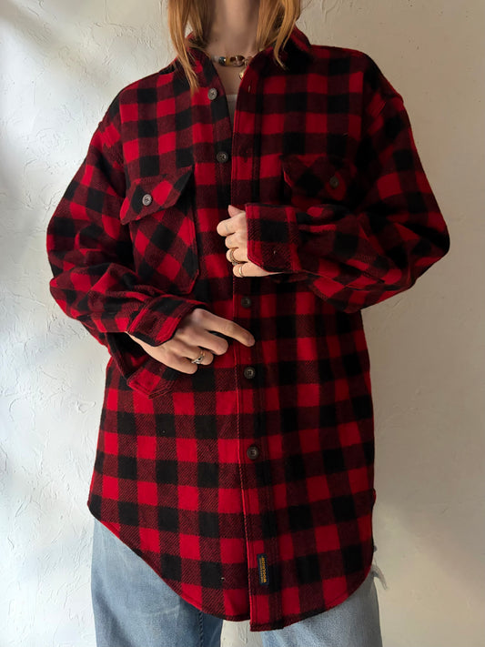 Y2k 'Woolrich' Thick Wool Plaid Shirt / Medium