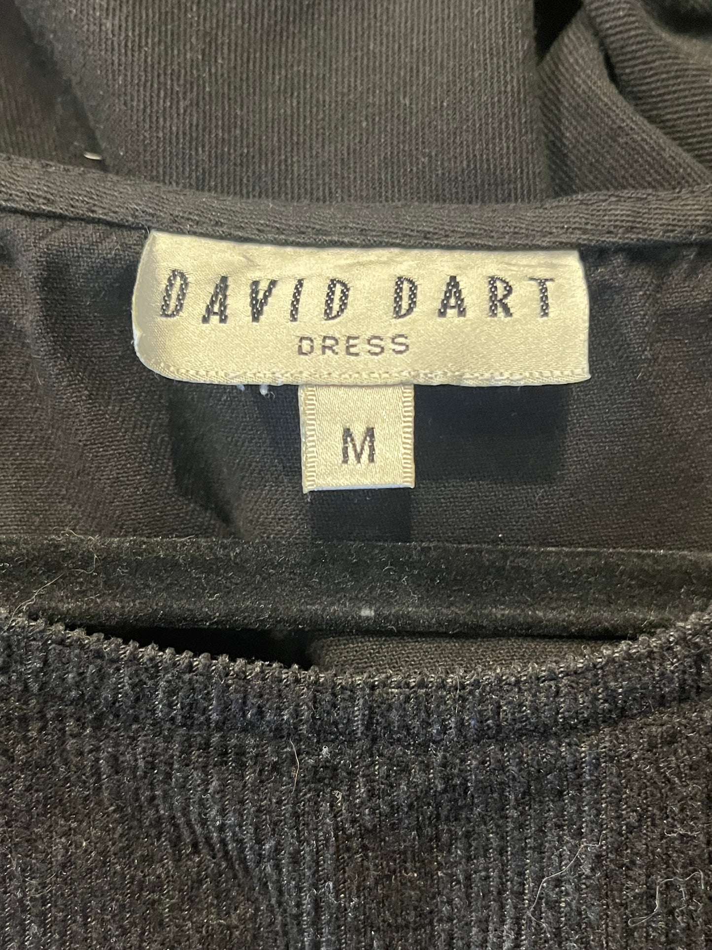 90s 'David Dart' Black Denim Maxi Dress / Medium