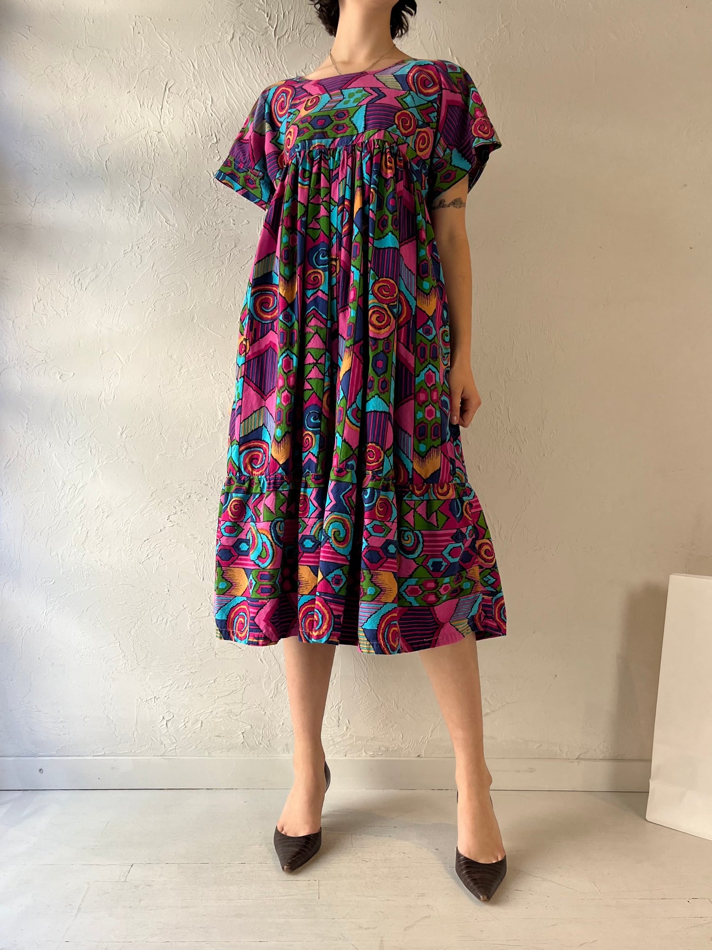 90s 'La Lingerie' Cotton Baby Doll Dress / One Size