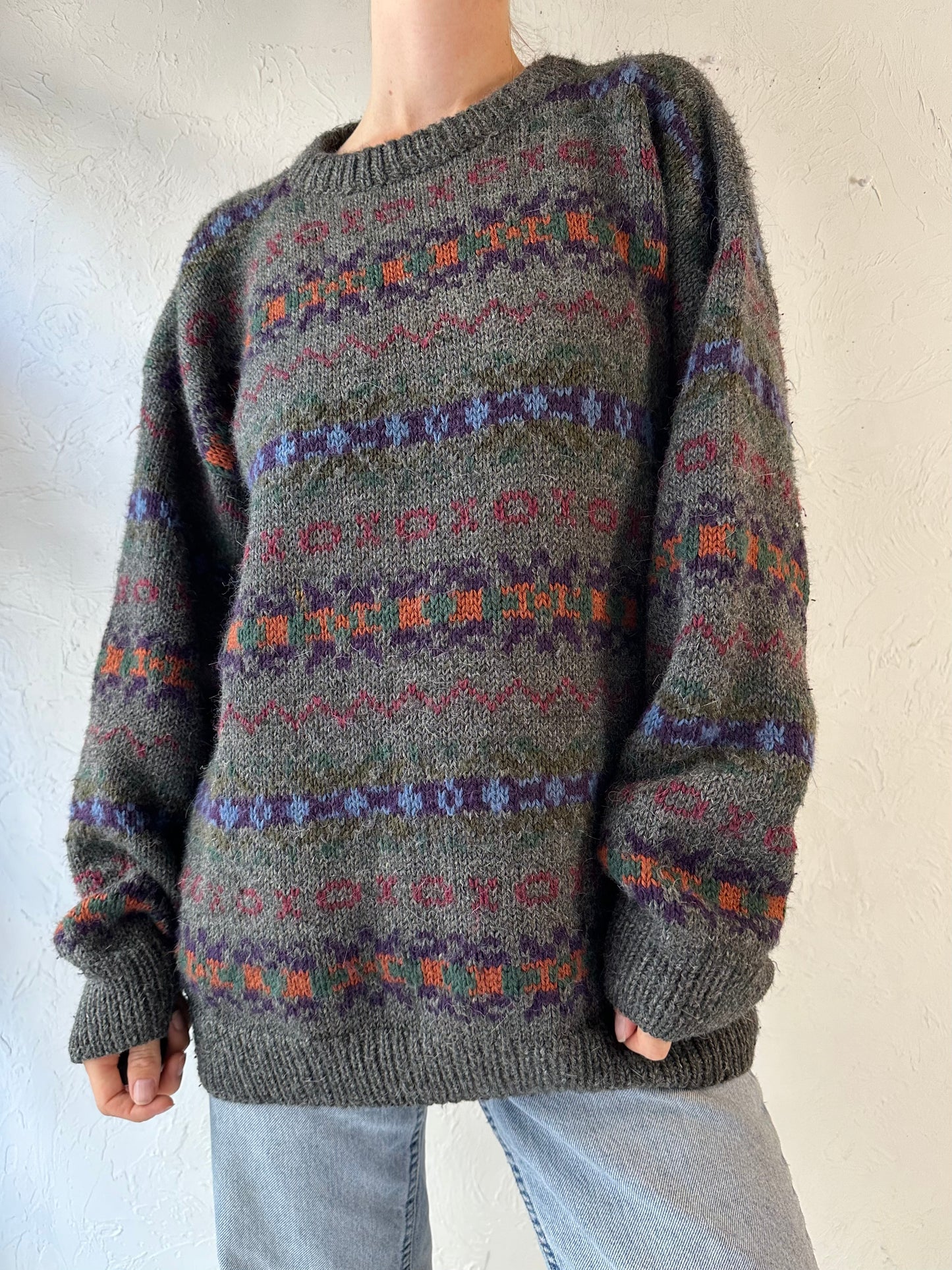 Vintage 'Inca' Alpaca Knit Pullover Sweater / XL