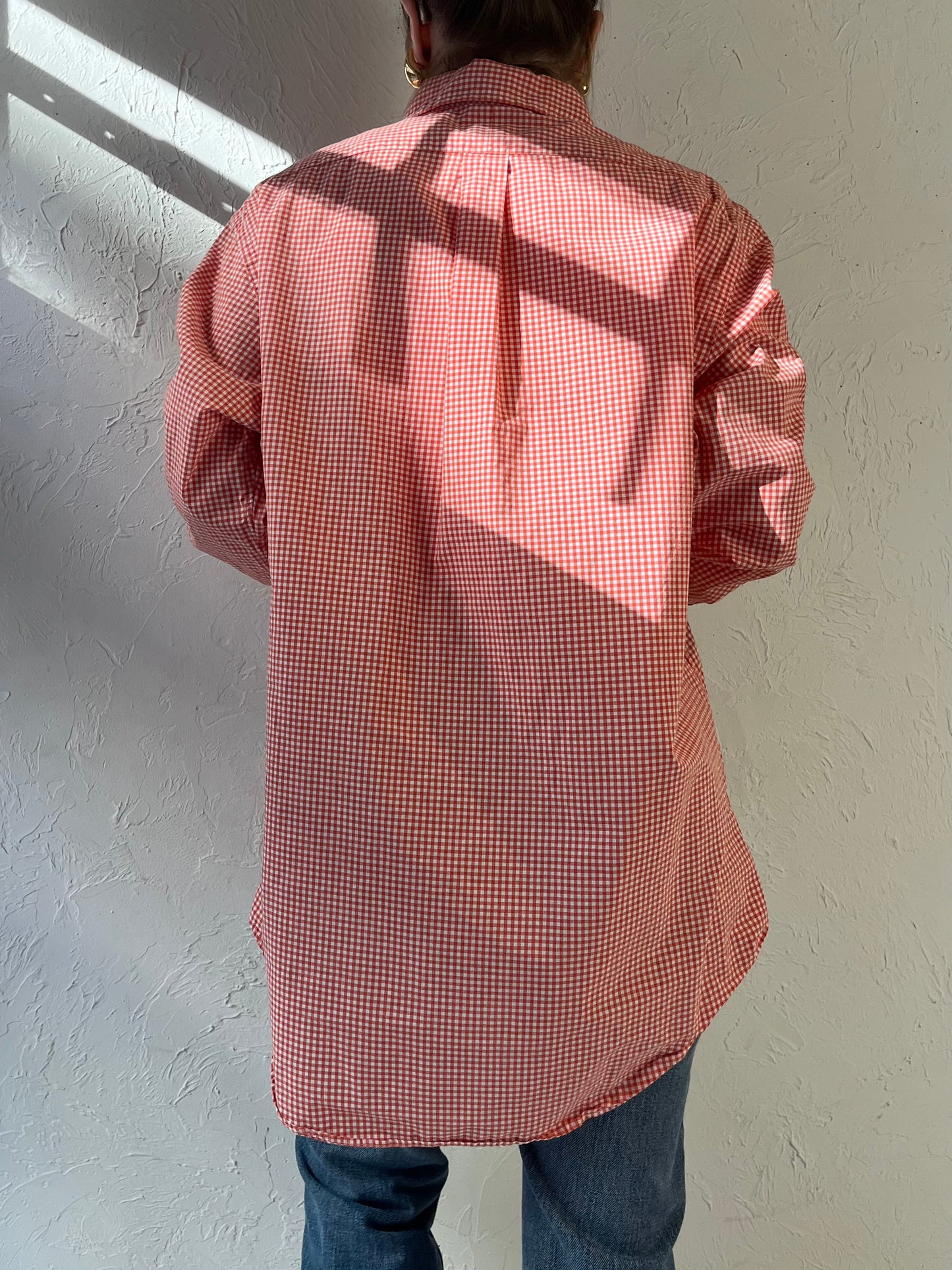 Y2k 'Ralph Lauren' Red Gingham Button Up Shirt / Large