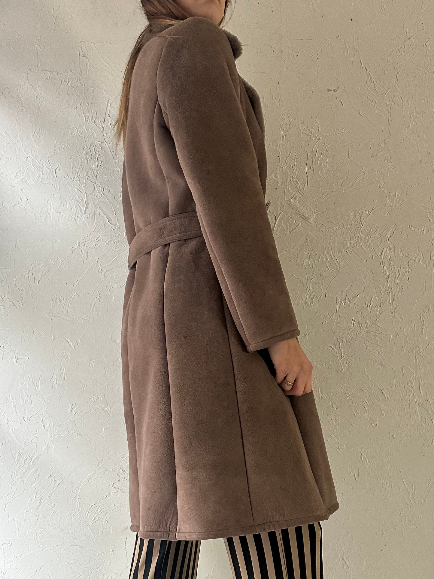 80s 'Ambercrombie and Fitch' Faux Suede Coat / Small