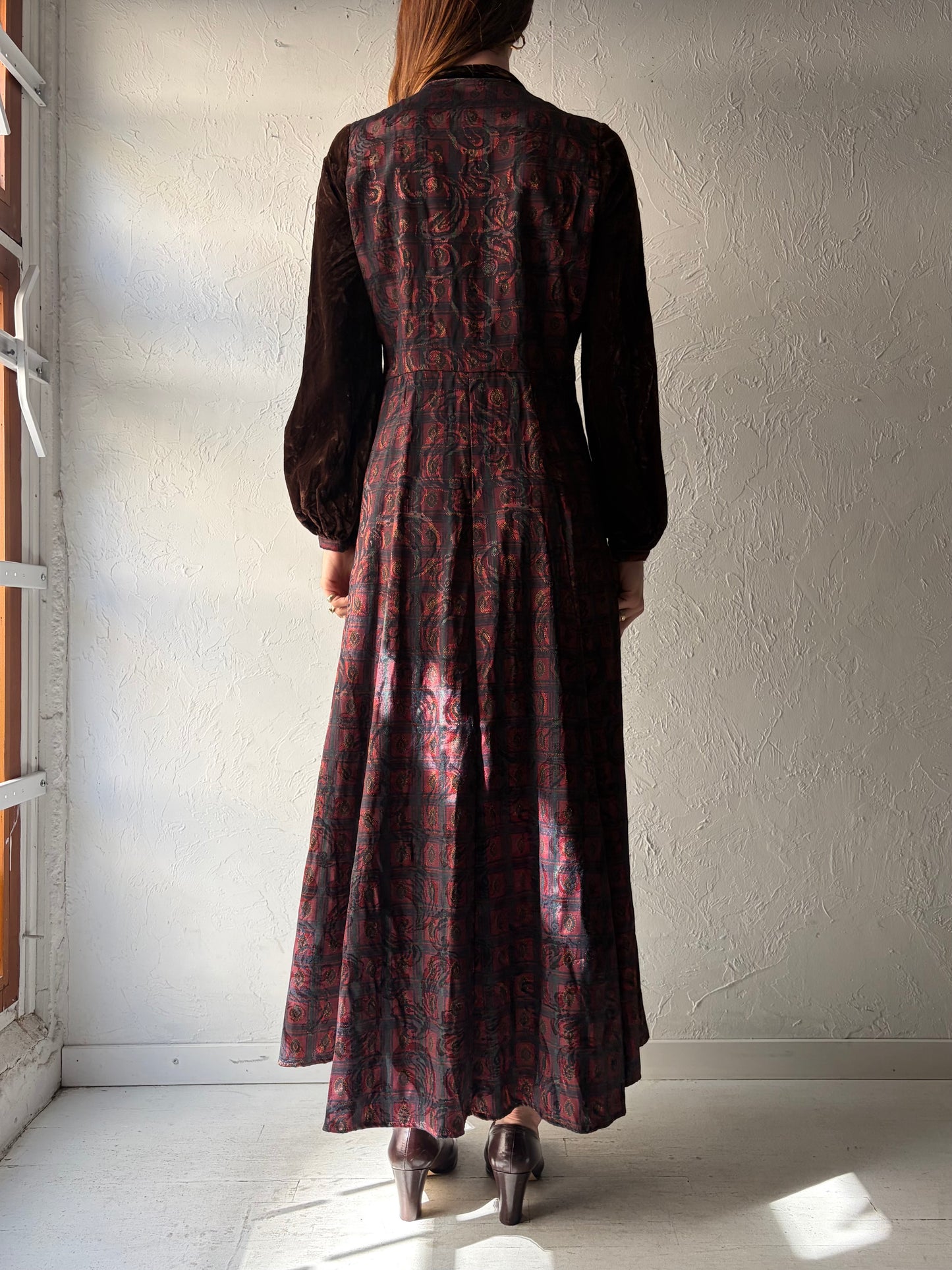 Vintage Handmade Brown Velvet Fairycore Ren Fair Dress / Medium