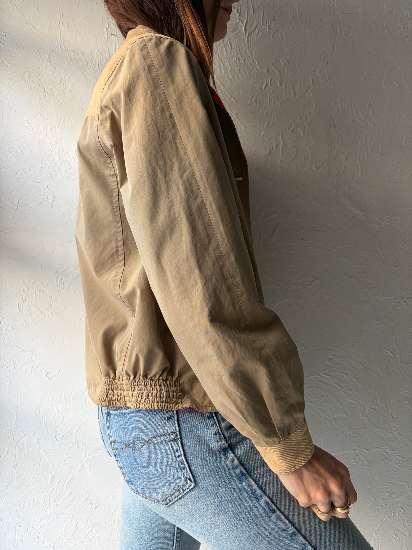 90s 'Invertere' Tan Lightweight Minimalist Workwear Jacket / Small