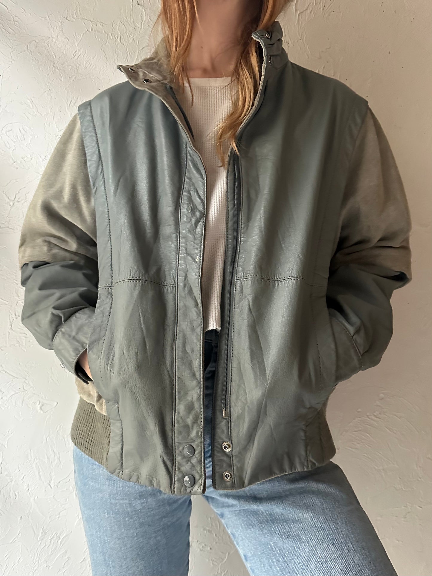 80s 'Winlit' Suede and Leather Jacket / Small