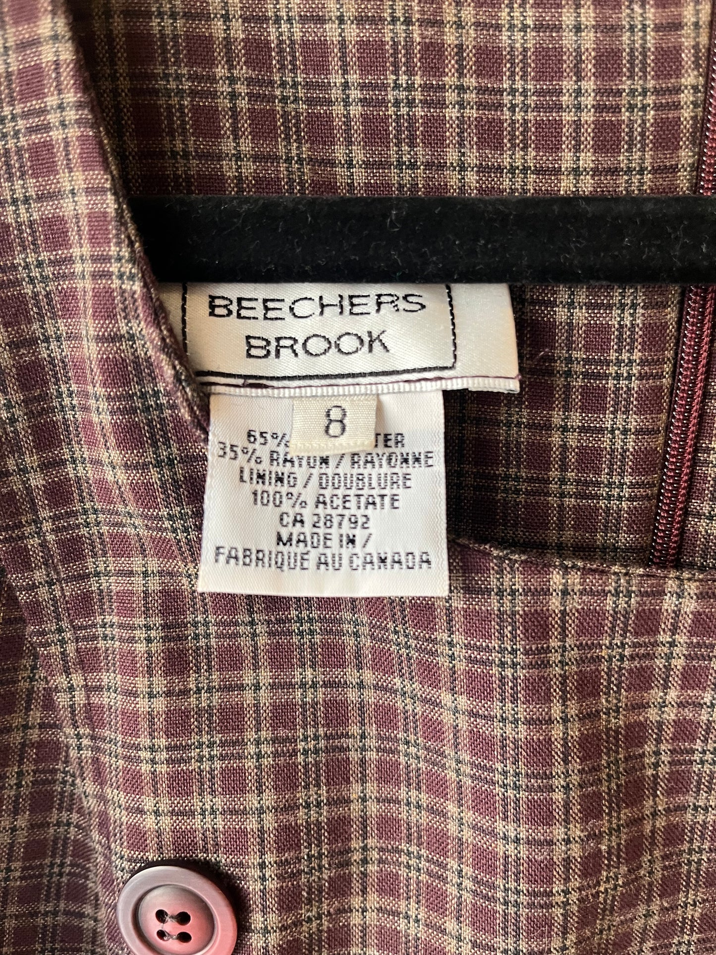 90s 'Beechers Brook' Plaid Academia Mini Dress / Medium