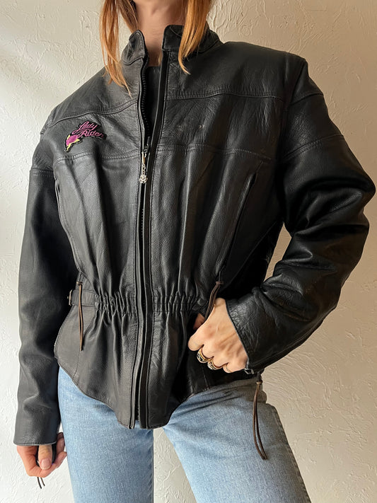 90s 'Leather King' Harley Davidson Leather Biker Jacket / Small