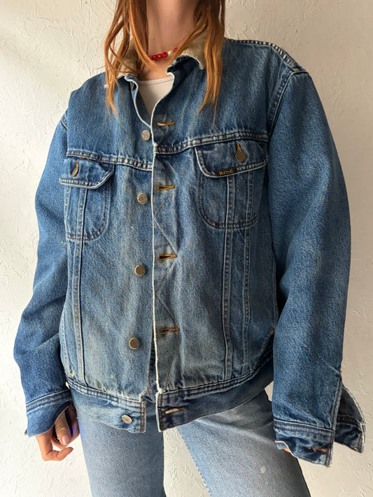 80s 'Mustang Stormrider' Blanket Lined Denim Jacket / Medium