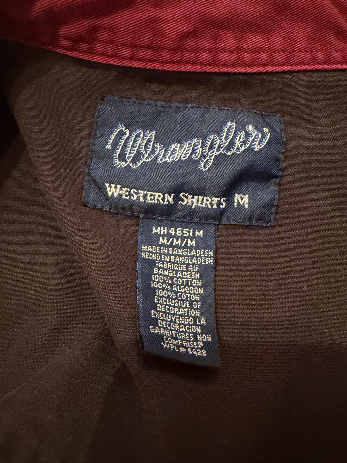 Y2k 'Wrangler' Western Snap Up Shirt / Medium
