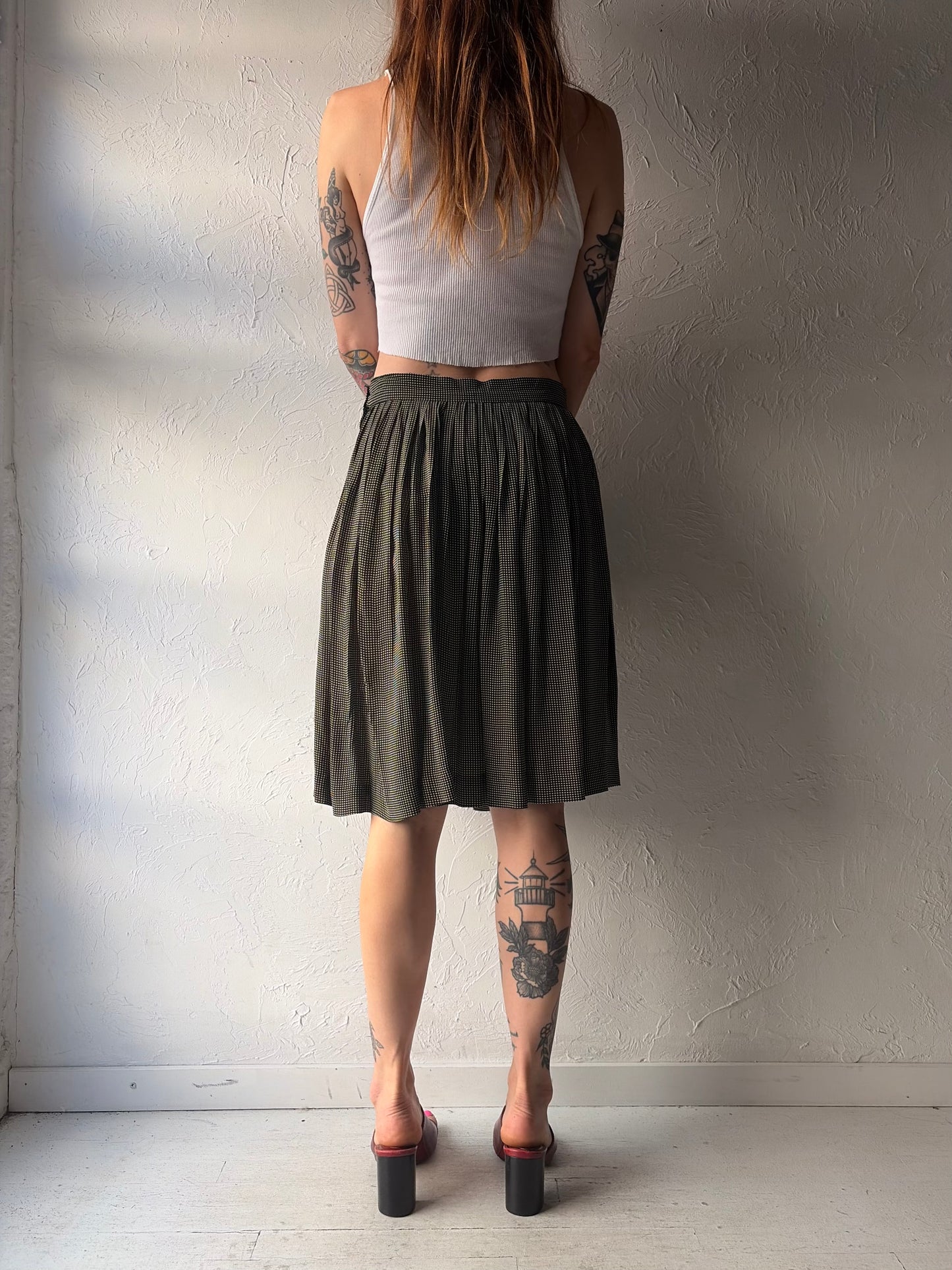 90s 'Jones New York' Polka Dot Skirt / Medium