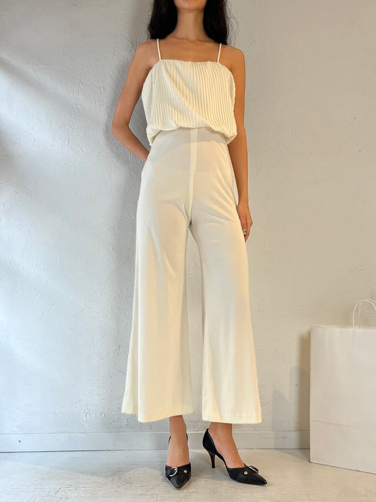 Vintage Handmade White Jumpsuit / Small