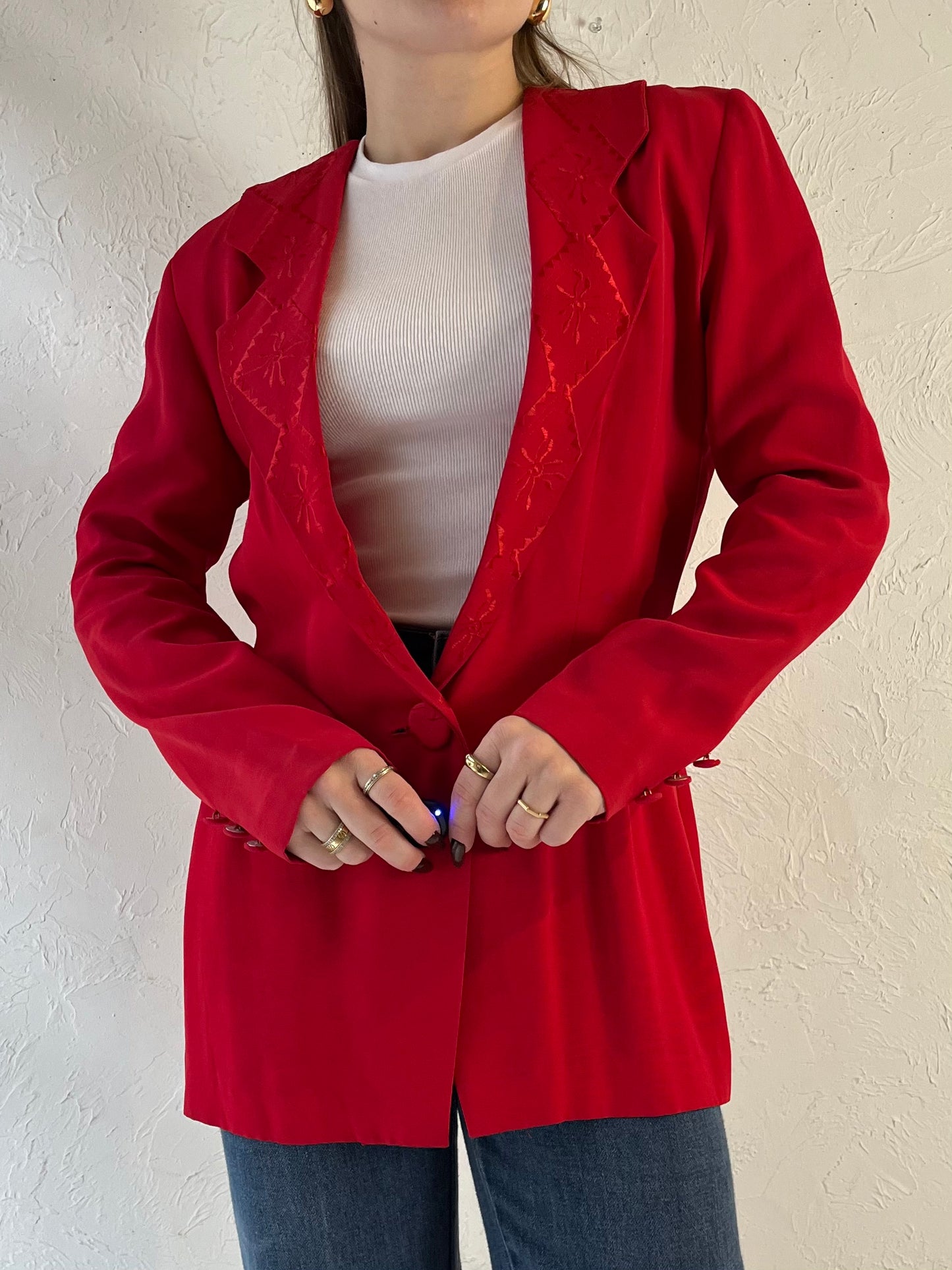 90s ‘Tap Dance’ Red Blazer Jacket / Small