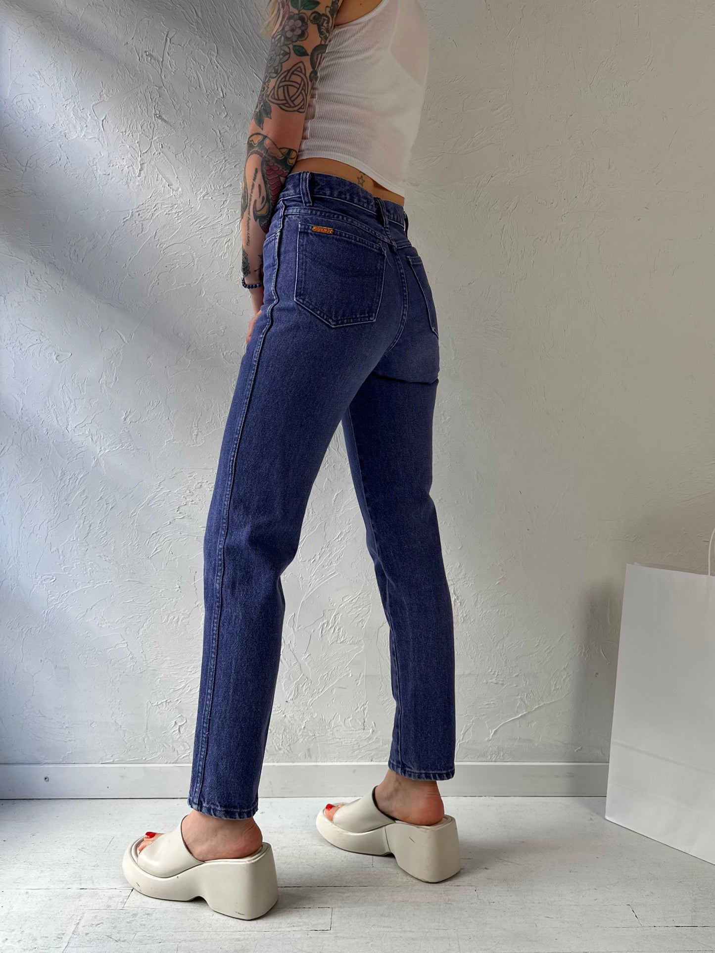 90s ‘Jordache’ Purple Skinny High Waisted Jeans / 24" Waist