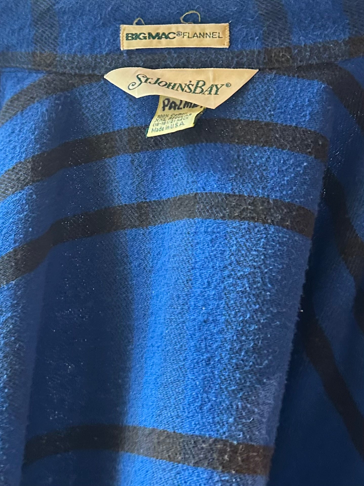 90s ‘St Johns Bay’ Blue Flannel Oxford / XXL
