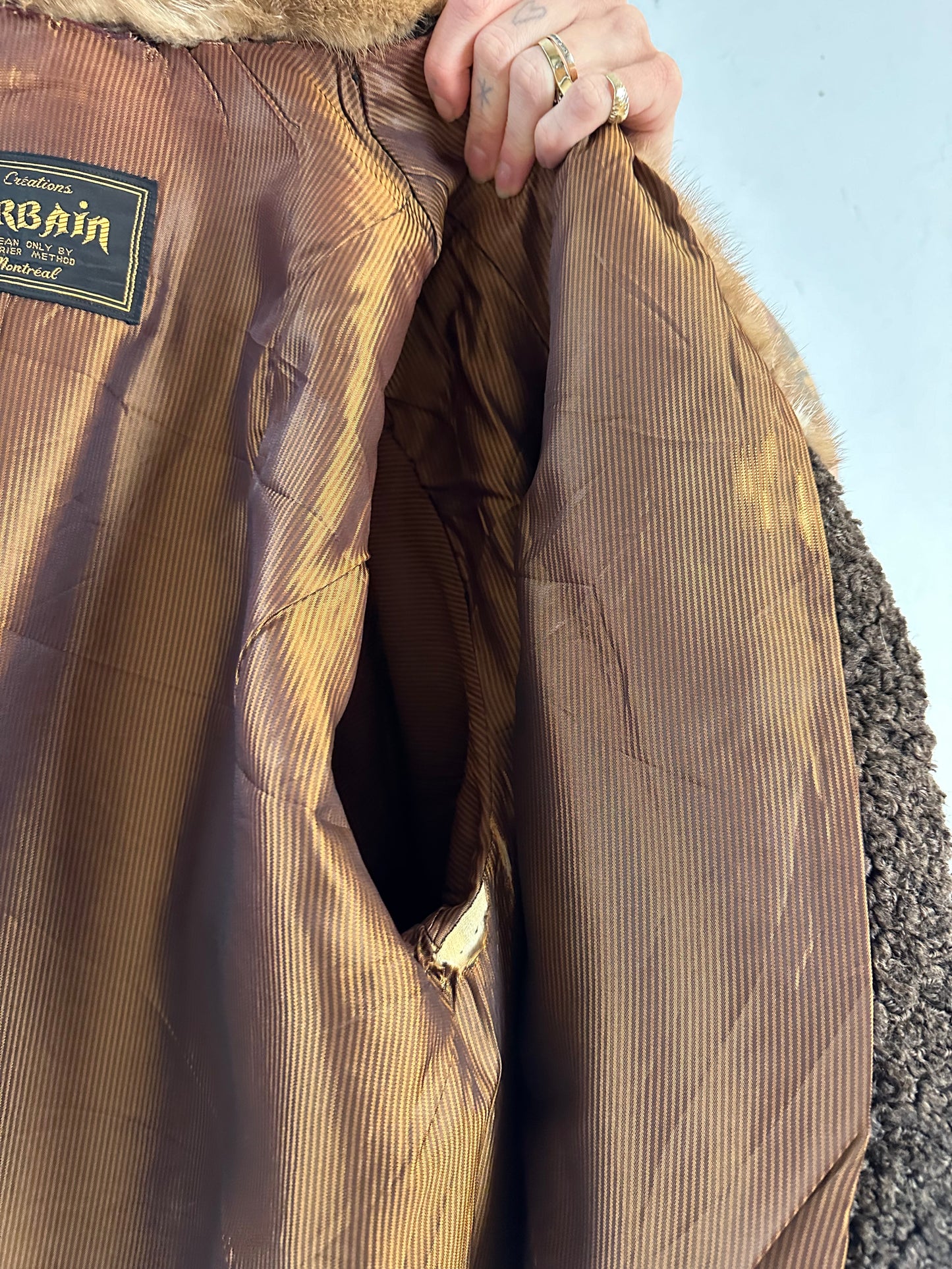70s 'Sirbain' Lambswool Fur Jacket / Medium - large