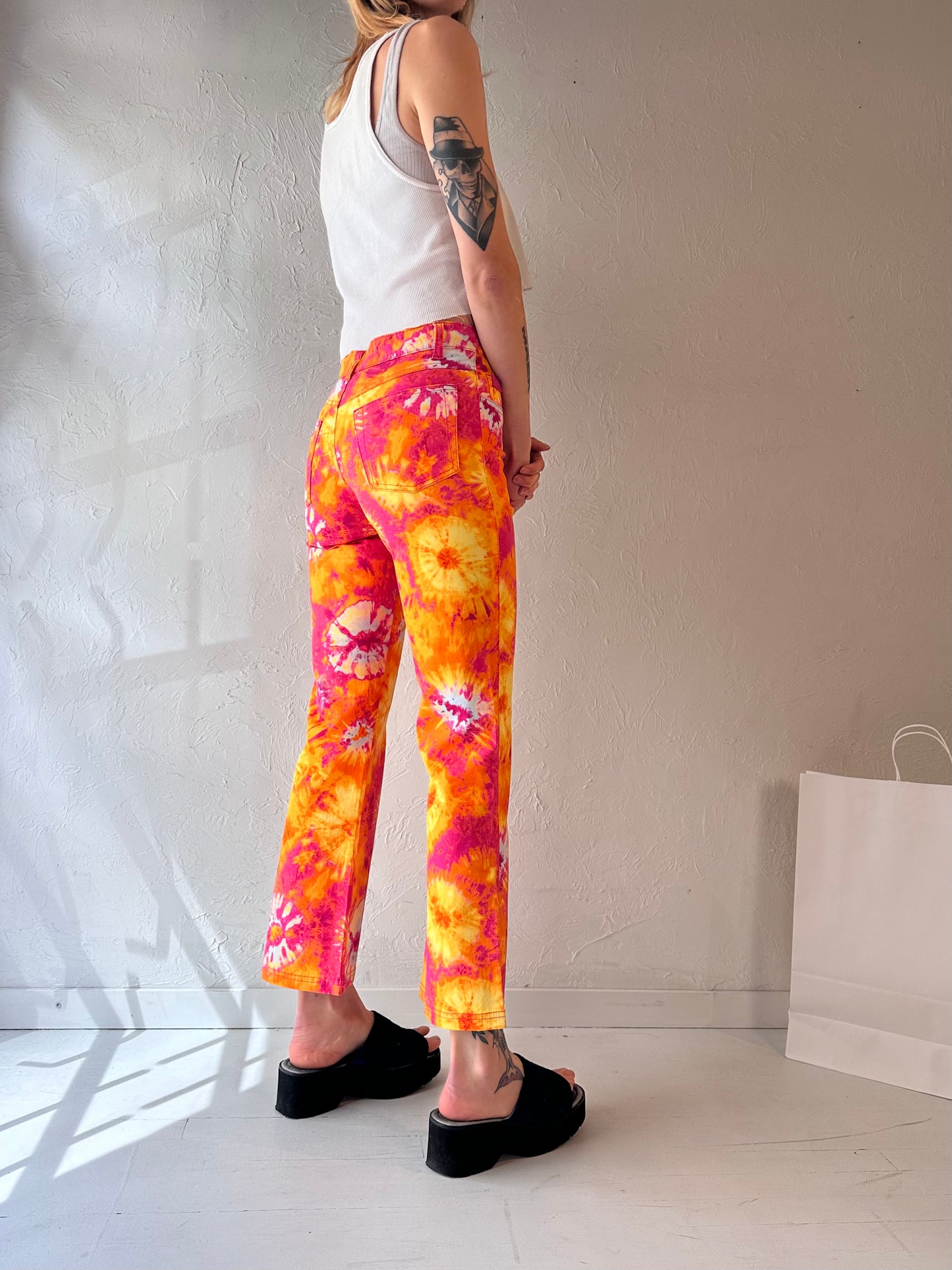 90s 'Route 66' Tie Dye Pants / Small