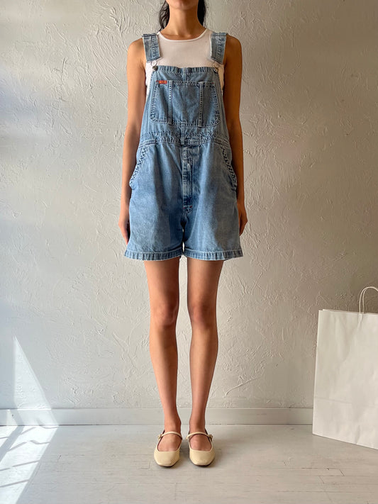 90s ‘Ikeda’ Denim Overalls Shorts / Large