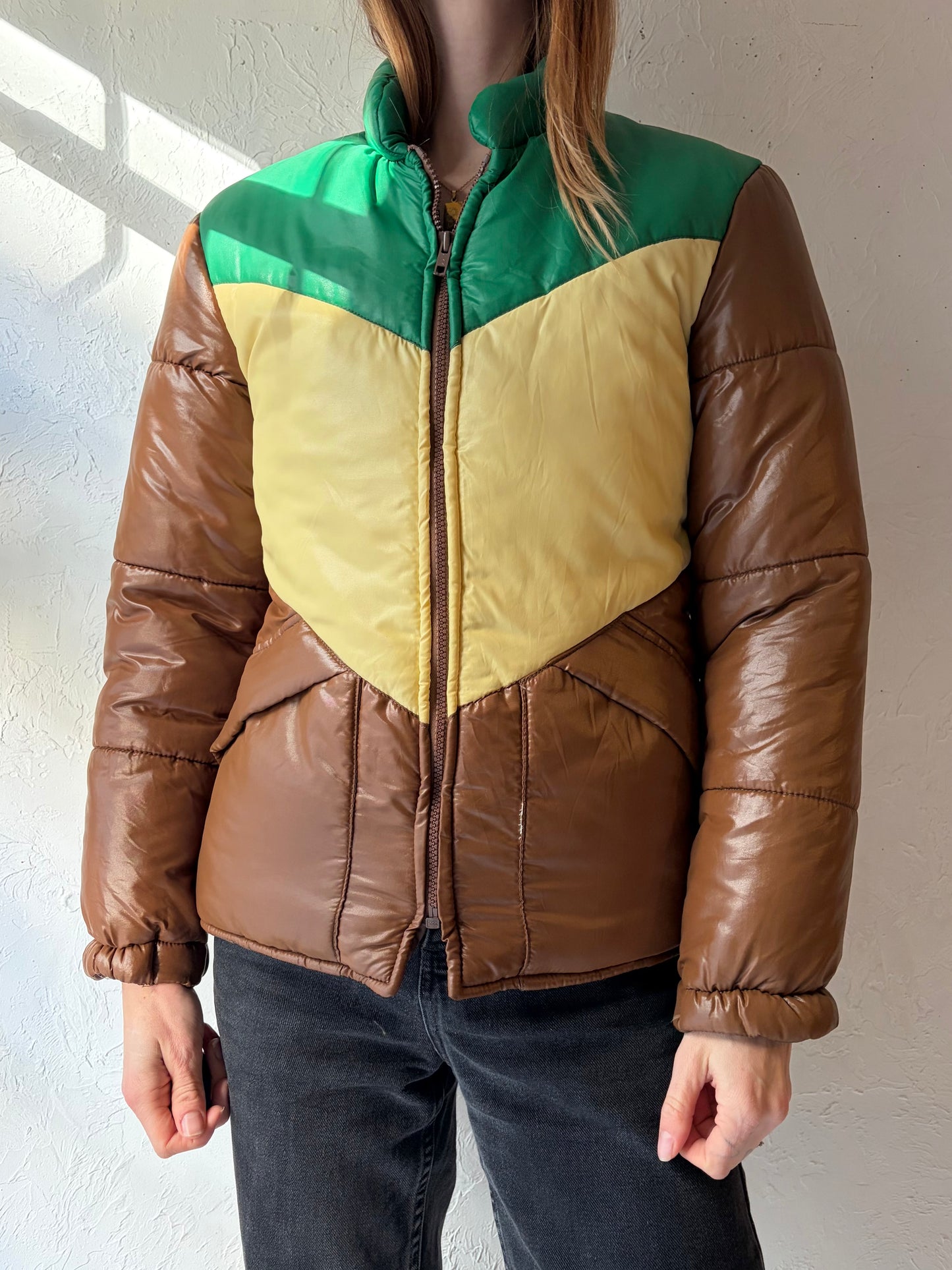 70s 'Rice Sportswear' Nylon Puffer Jacket / Small