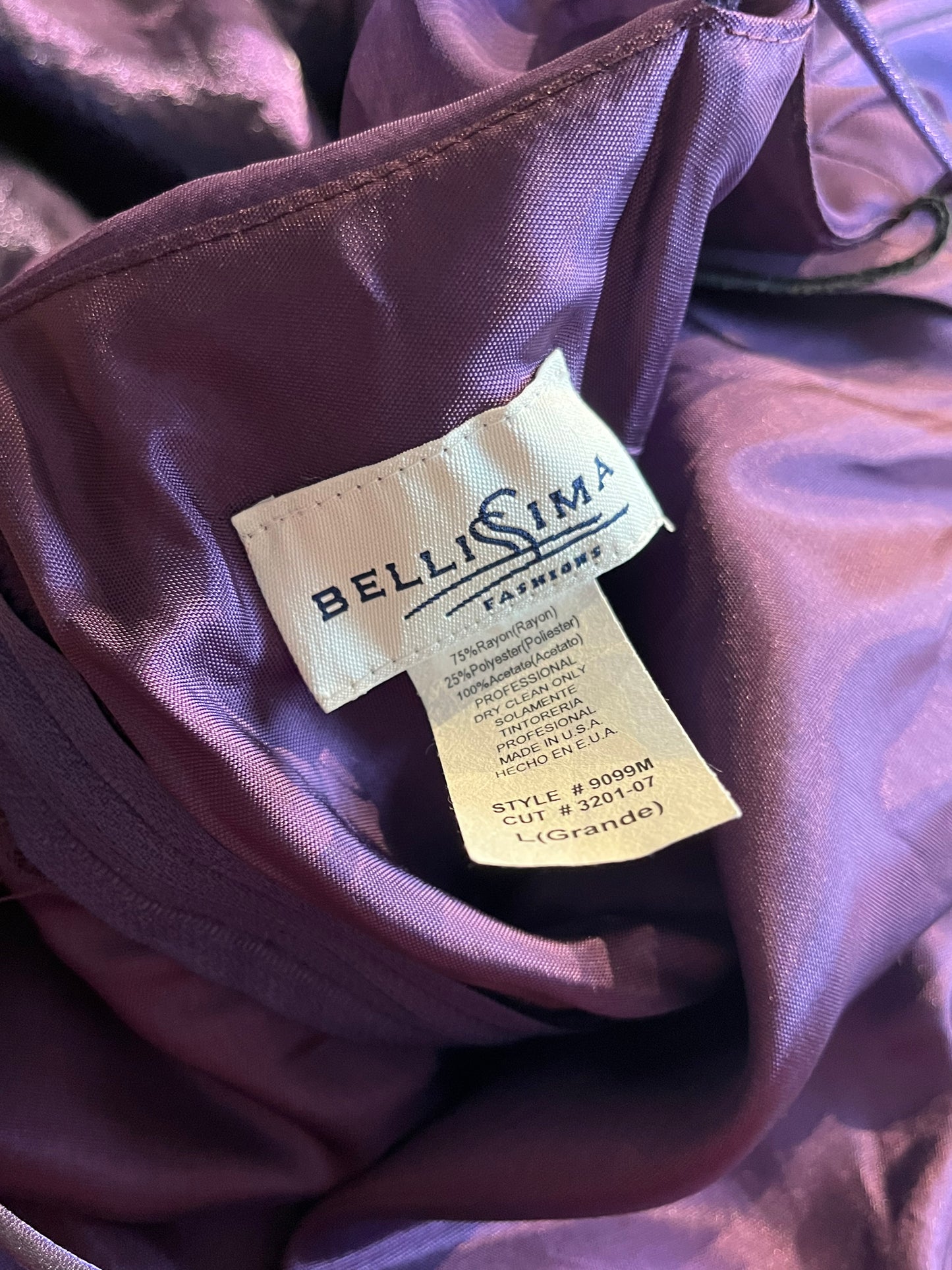 Y2k 'Bellissima' Purple Formal Dress / Large