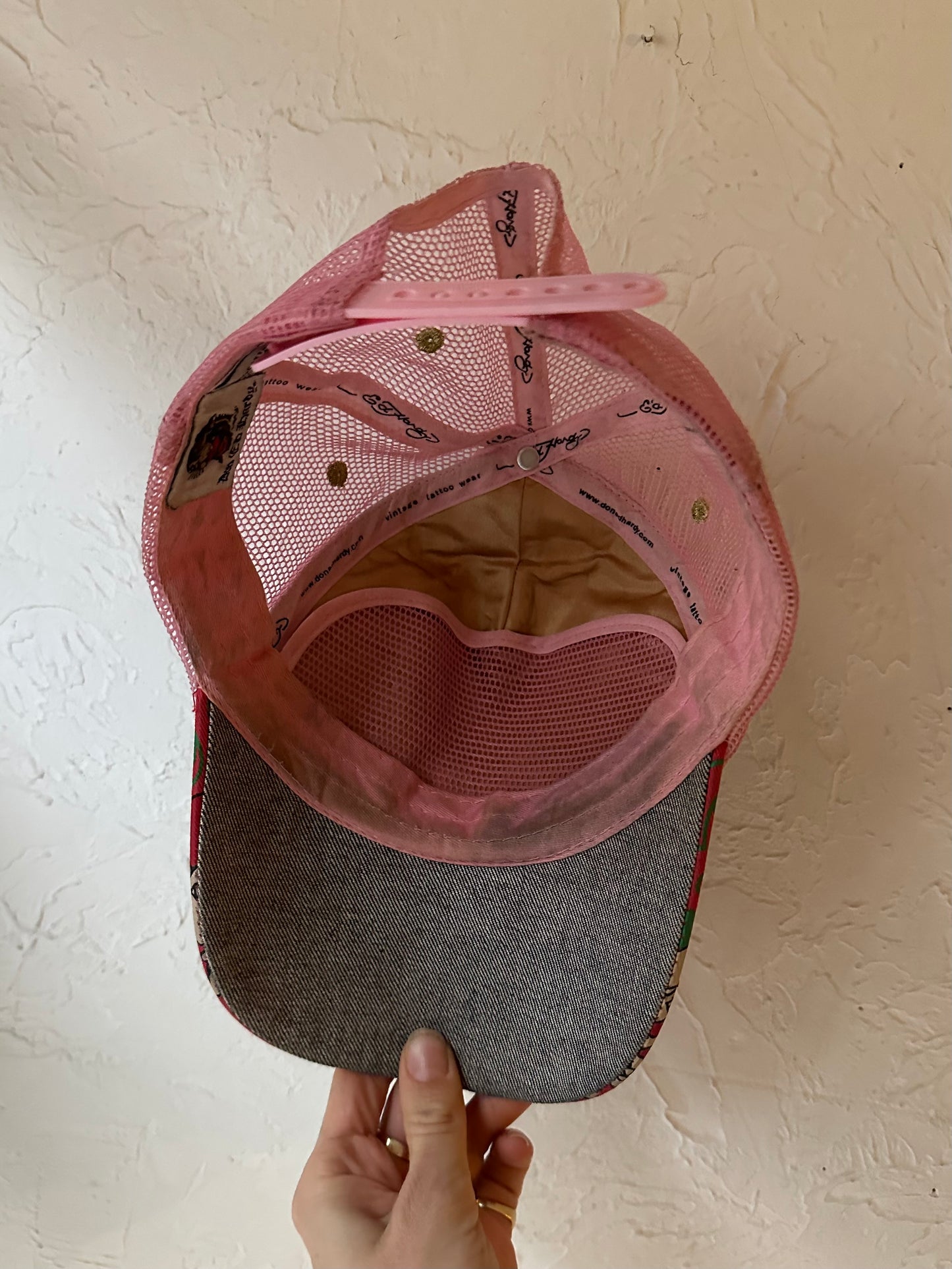 Y2K ‘Ed Hardy Christian Audigier’ Pink Trucker Hat