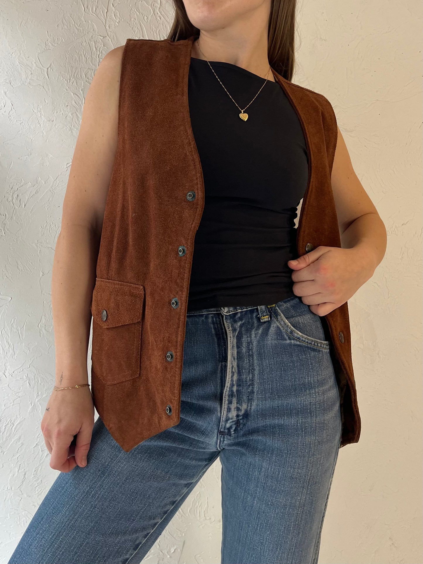 70s 'Silton' Brown Suede Vest / Small